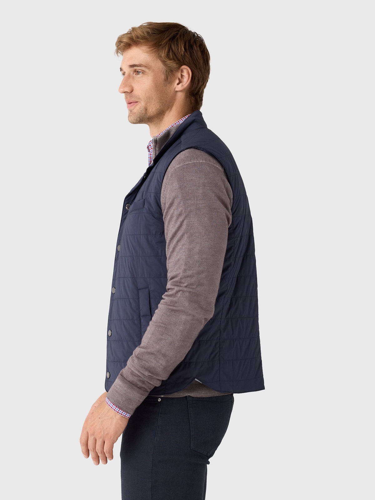 Johnnie-O Men's Bauer Snap Front Quilted Vest