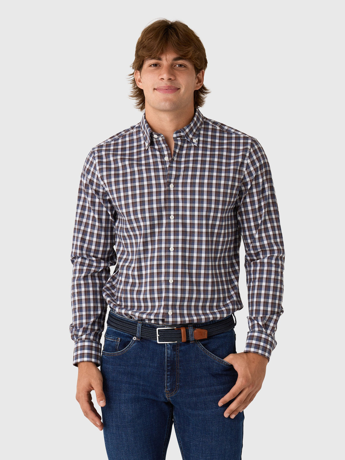 Johnnie-O Men's Oak Bluffs Plaid Natural Performance Button-Down Shirt