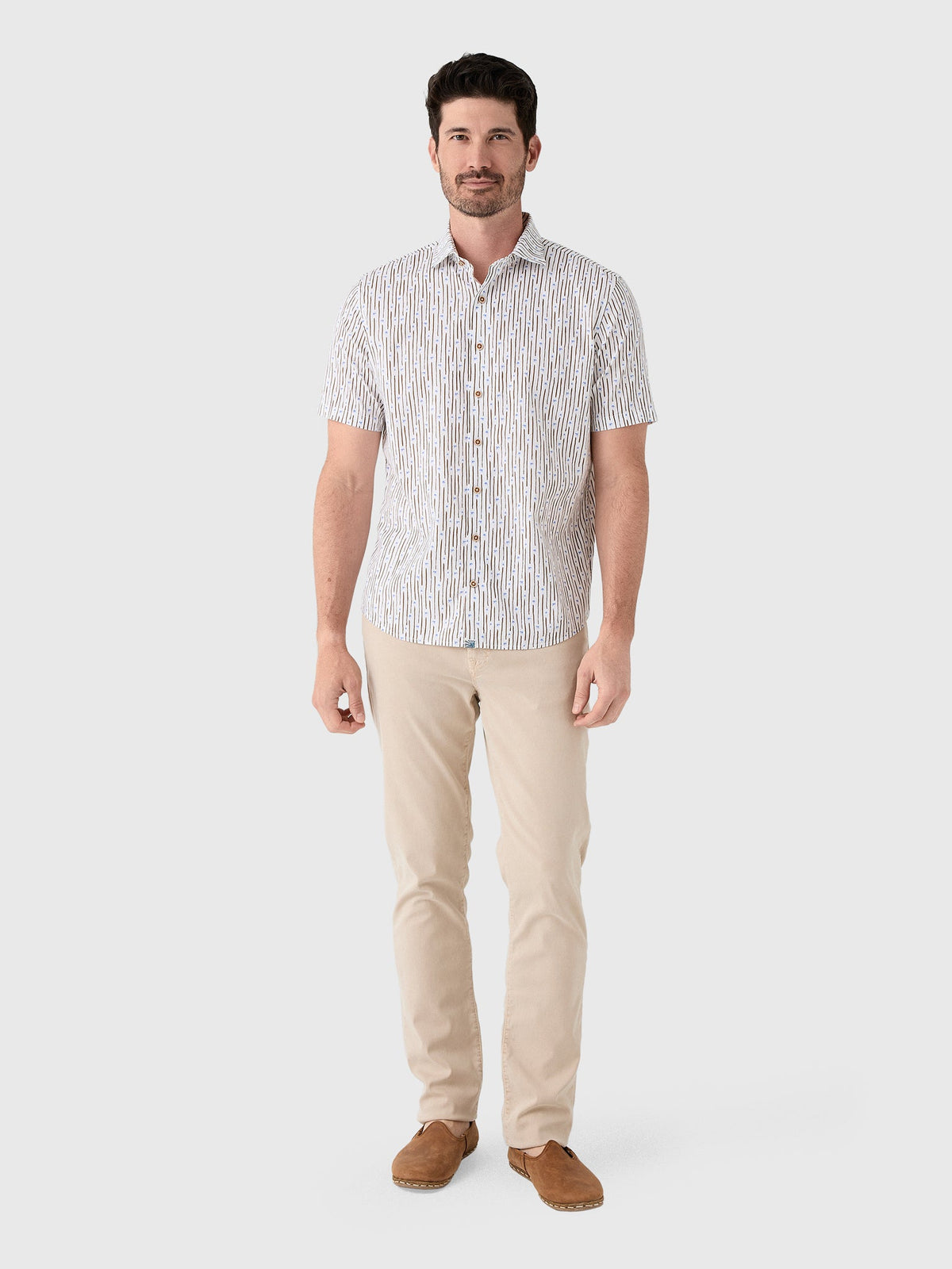 Johnnie-O Men's Pendola Cotton Blend Short Sleeve Button-Down Shirt