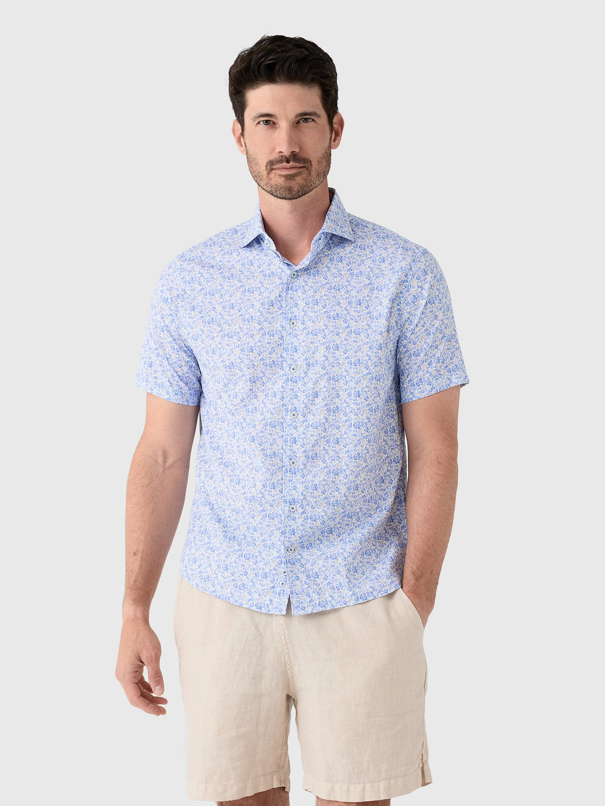 Johnnie-O Men's Filipe Printed Tencel Blend Short Sleeve Button-Down Shirt
