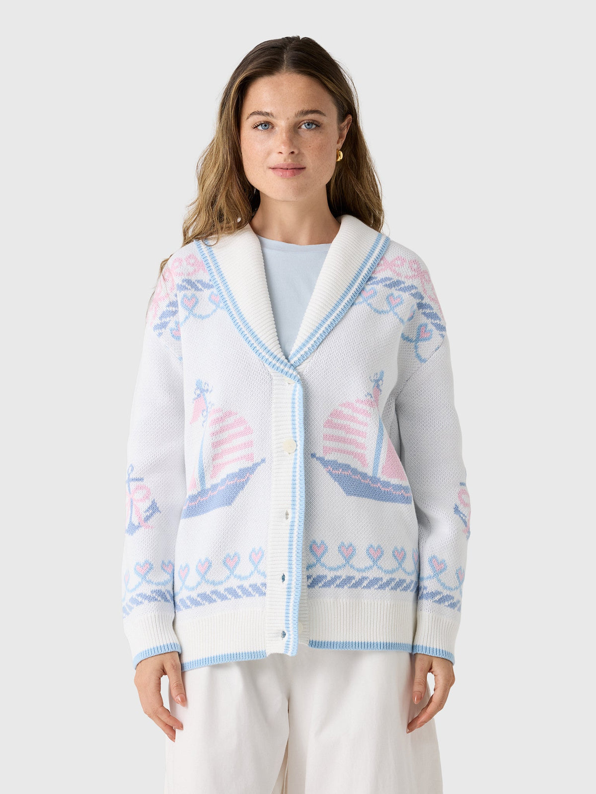 LoveShackFancy Women's Aribella Yacht Club Cardigan