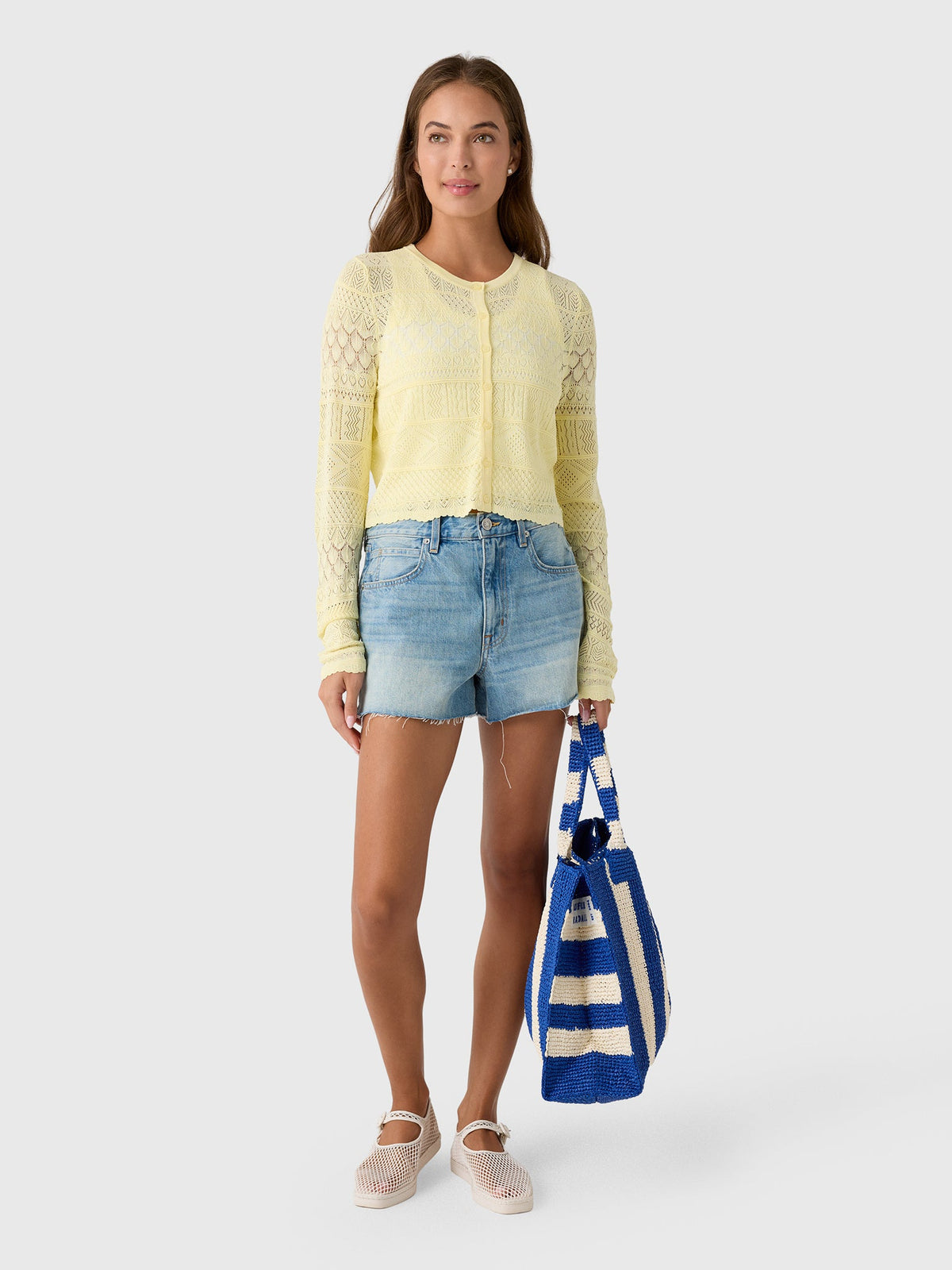 LoveShackFancy Women's Brigette Pointelle Cardigan