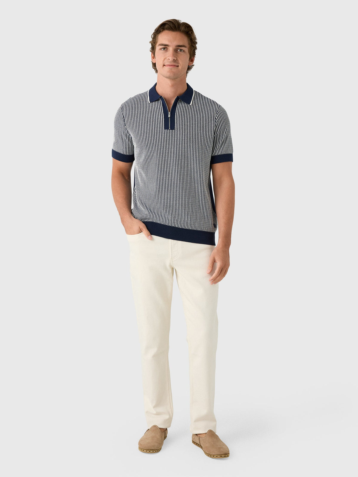 Blue Industry Men's Mason Quarter-Zip Polo
