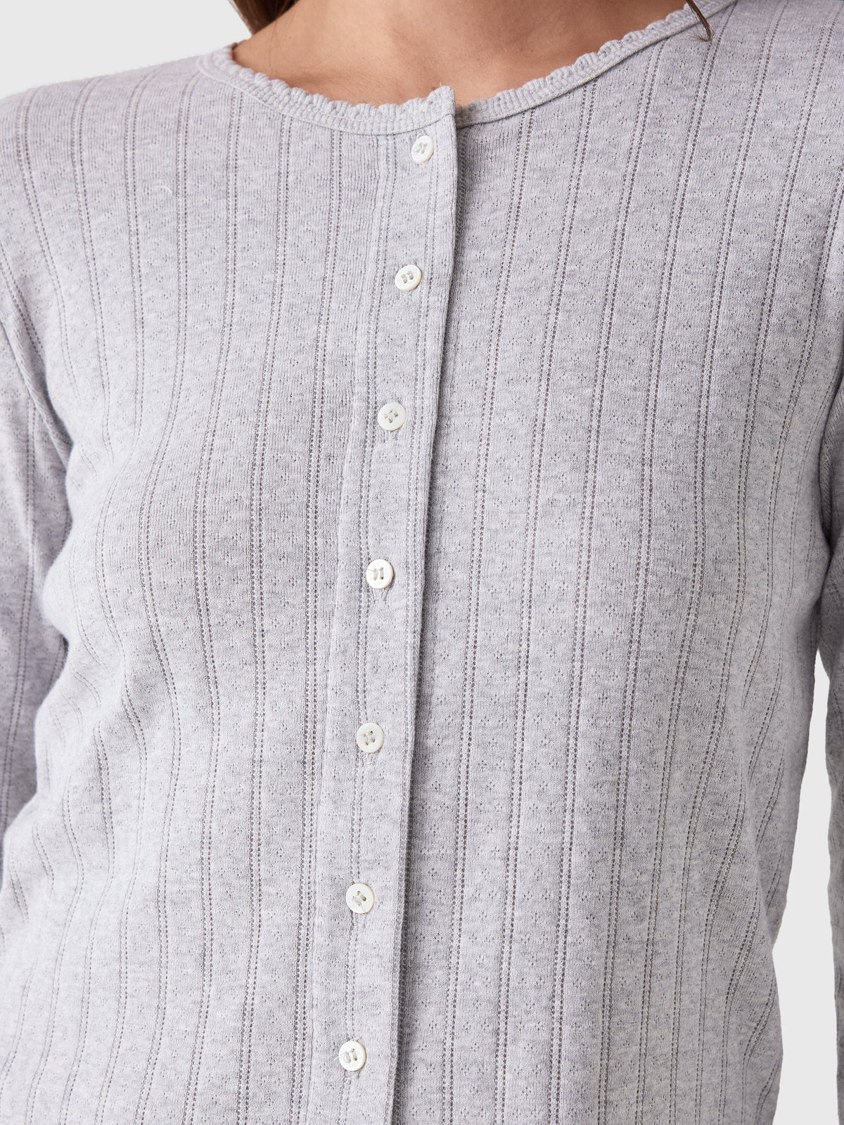 Leset Women's Pointelle Classic Cardigan II