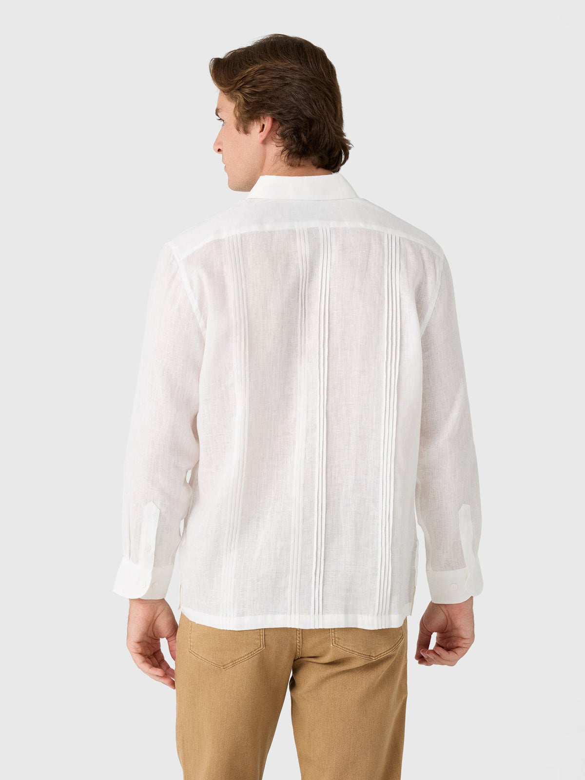Centuria Men's Long Sleeve Linen Guayabera Shirt