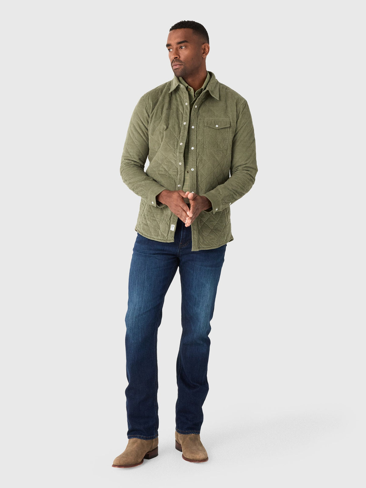 Criquet Men's Corduroy Quilted Shacket