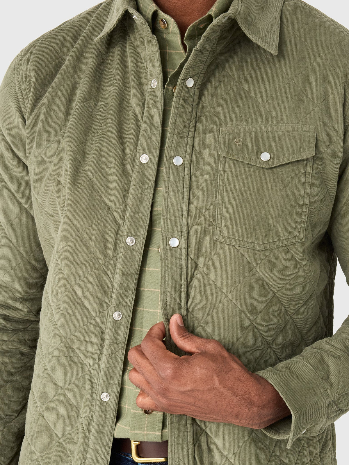Criquet Men's Corduroy Quilted Shacket