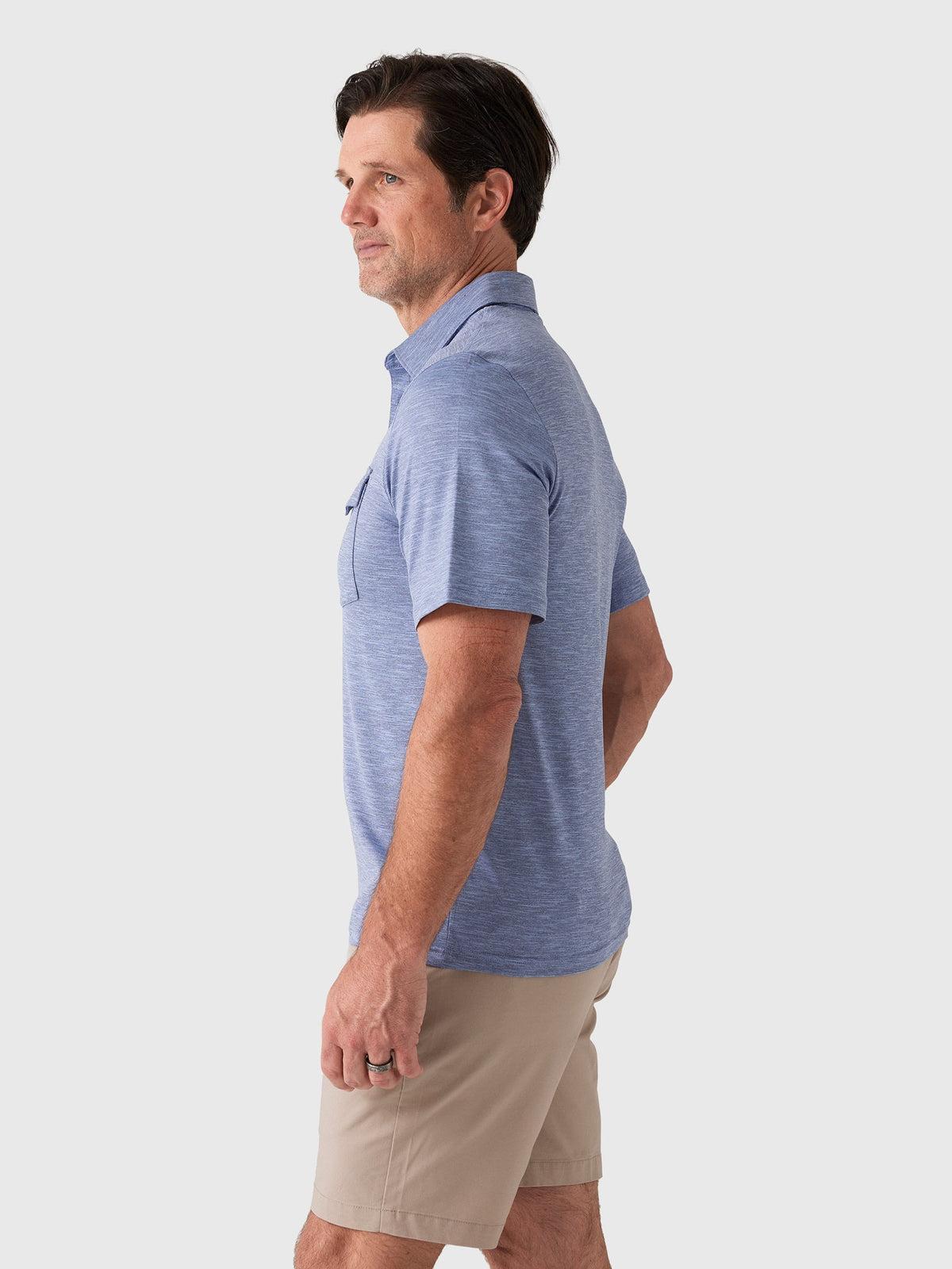 Criquet Men's Heather Performance Sport Players Polo