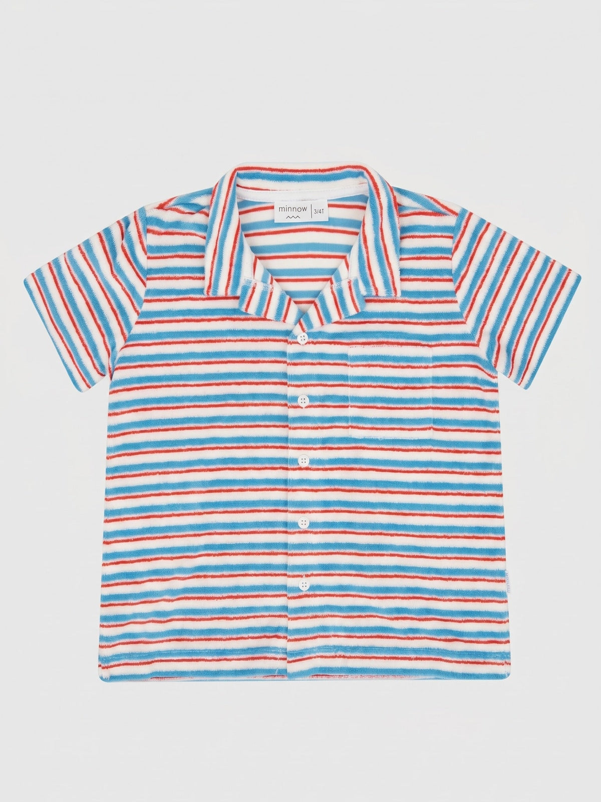 Minnow Boys' Jetty Stripe French Terry Button-Up Shirt