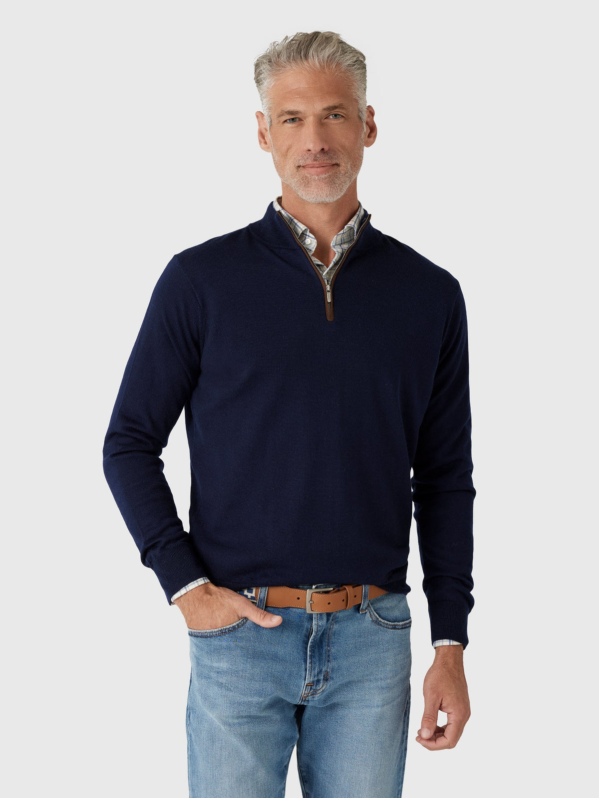 Peter Millar Crown Men's Autumn Crest Suede Trim Quarter-Zip