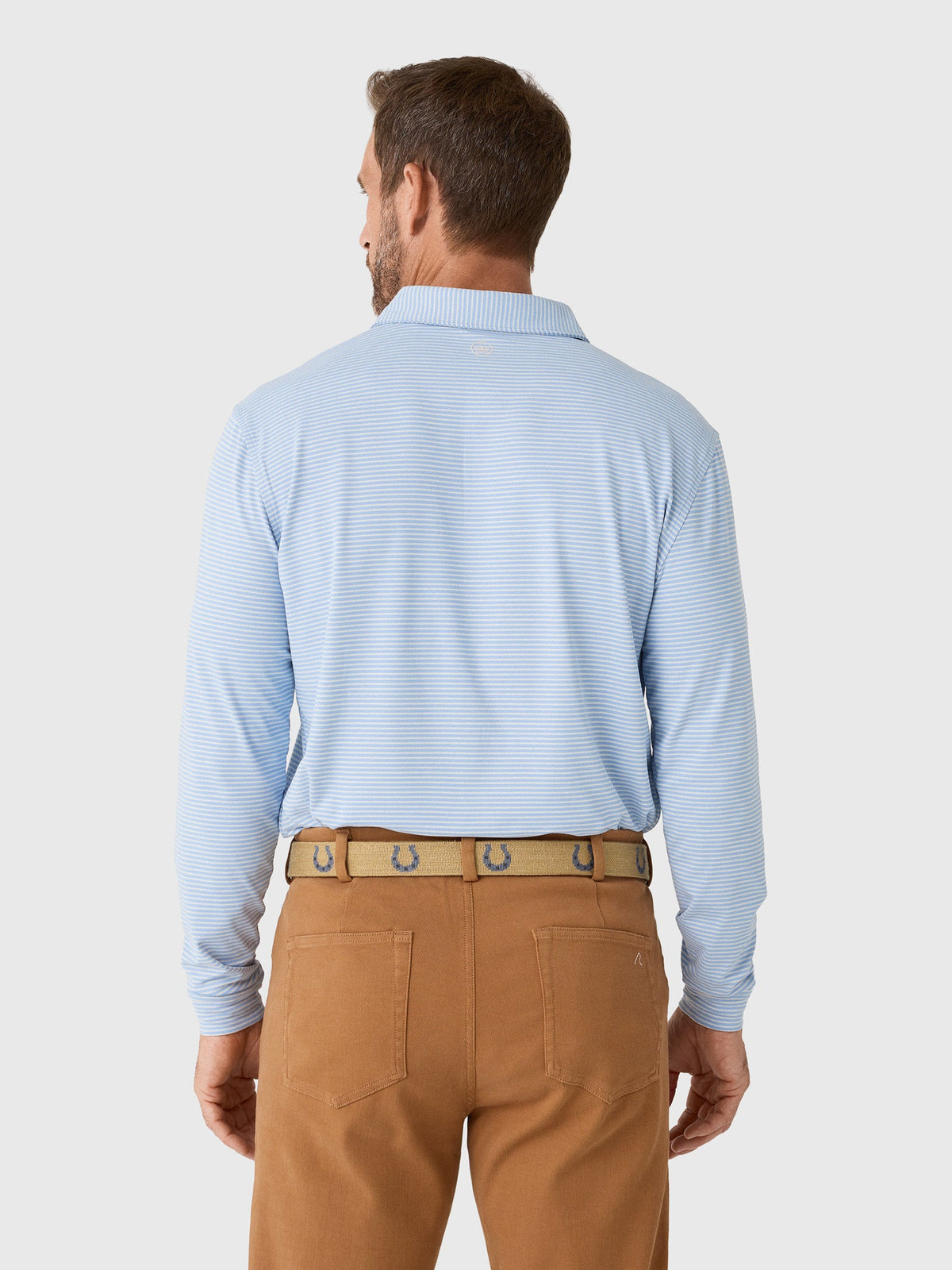 Peter Millar Crown Sport Men's Lyons Stripe Long-Sleeve Performance Jersey Polo