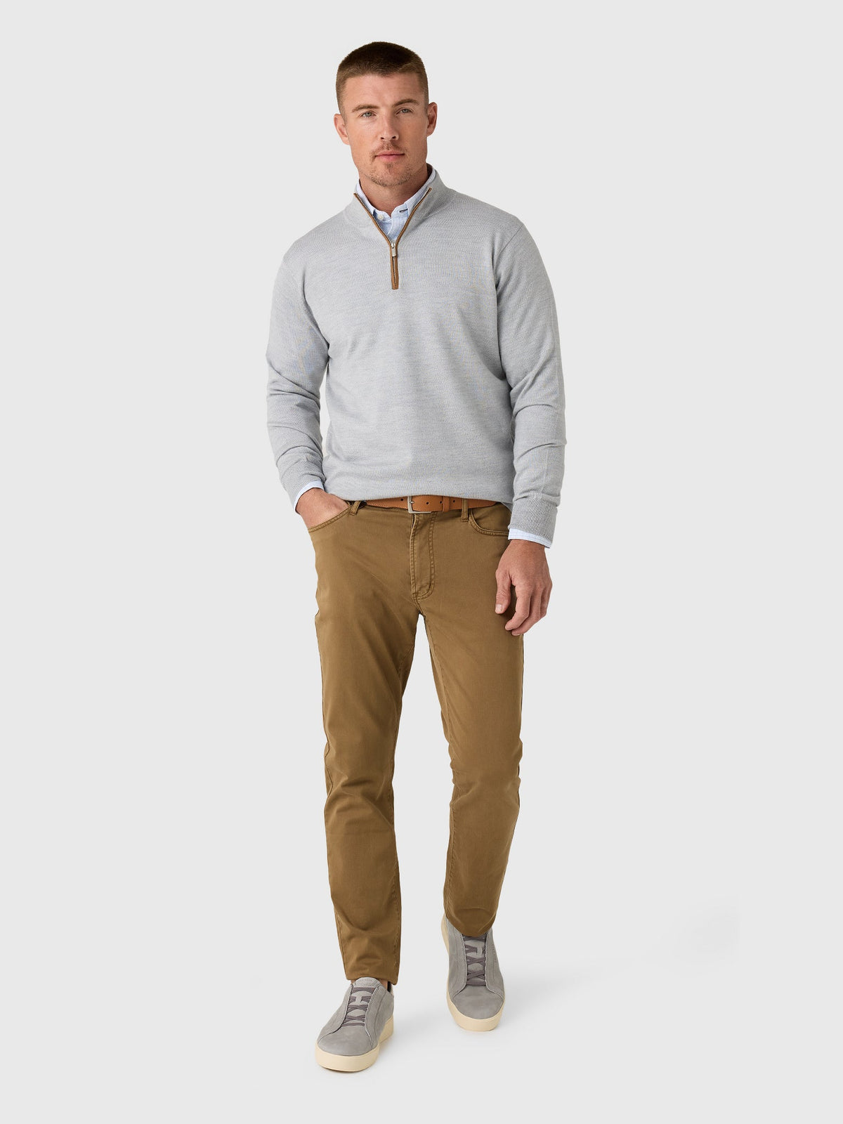 Peter Millar Crown Men's Autumn Crest Suede Trim Quarter-Zip