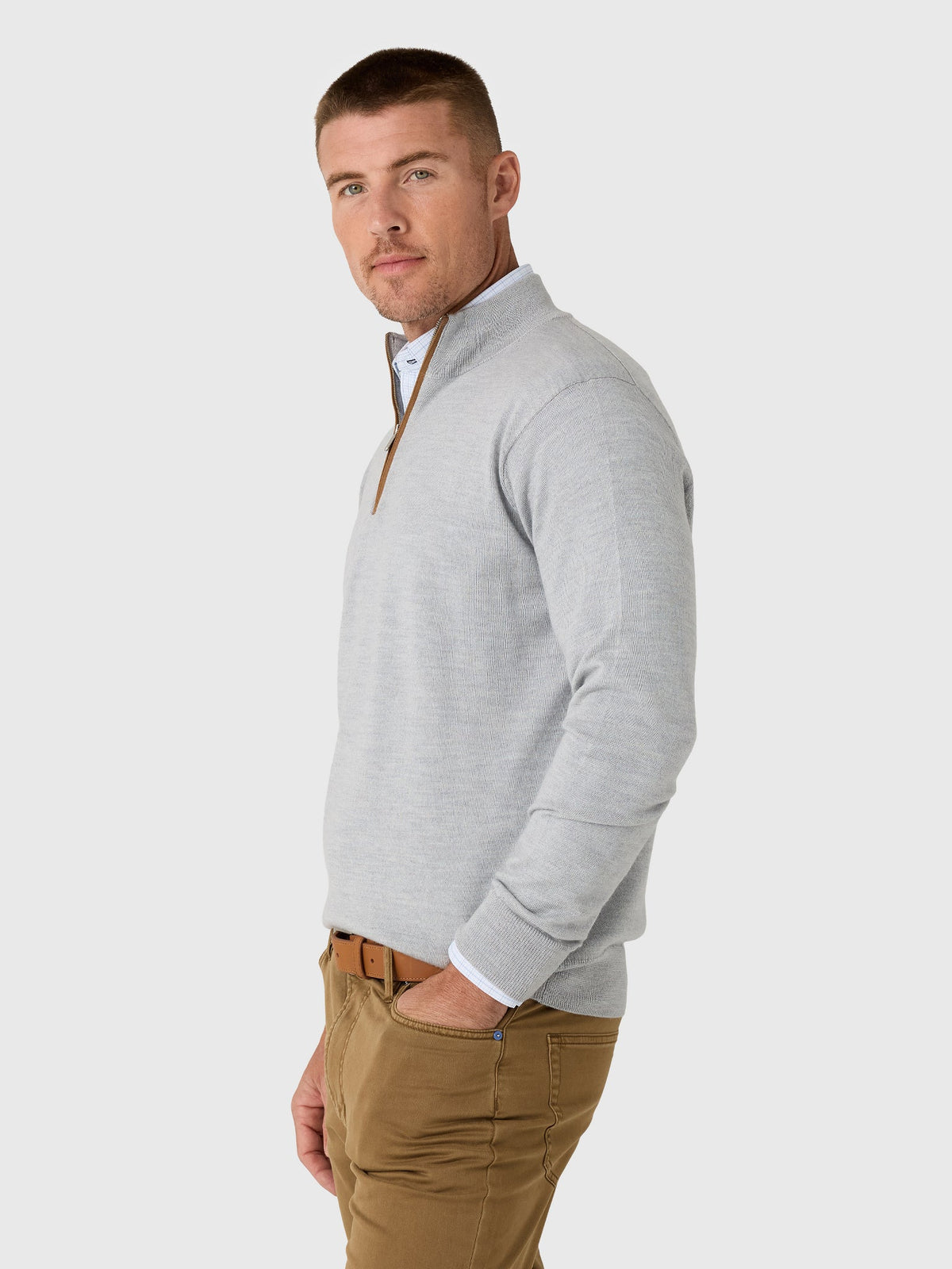 Peter Millar Crown Men's Autumn Crest Suede Trim Quarter-Zip
