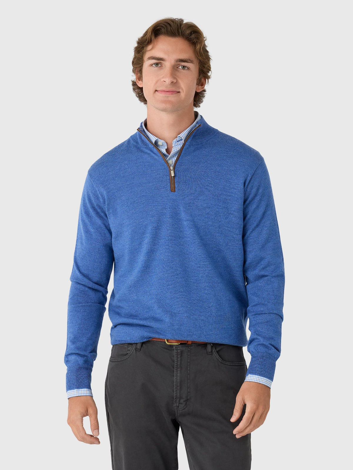 Peter Millar Crown Men's Autumn Crest Suede Trim Quarter-Zip