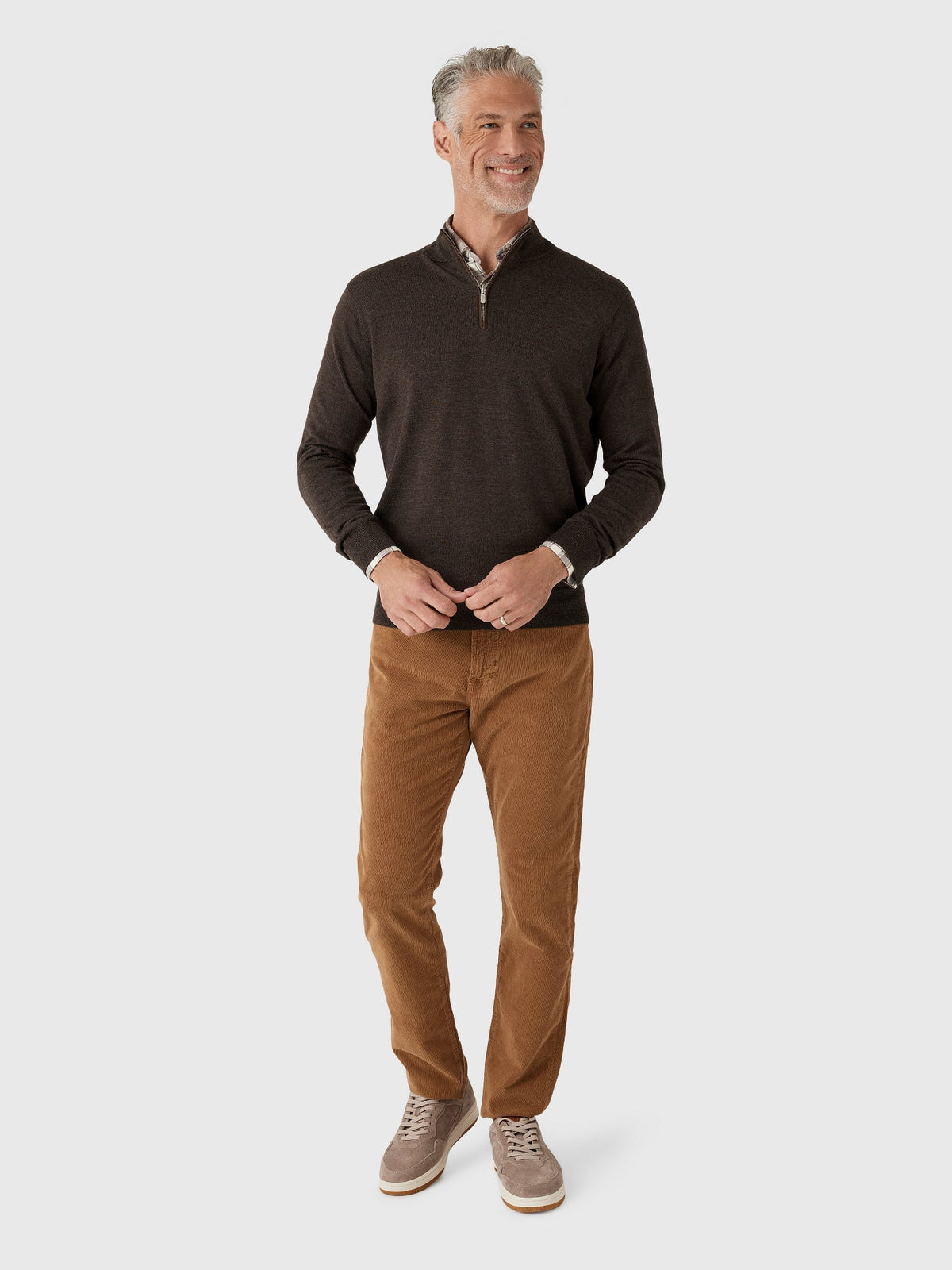 Peter Millar Crown Men's Autumn Crest Suede Trim Quarter-Zip