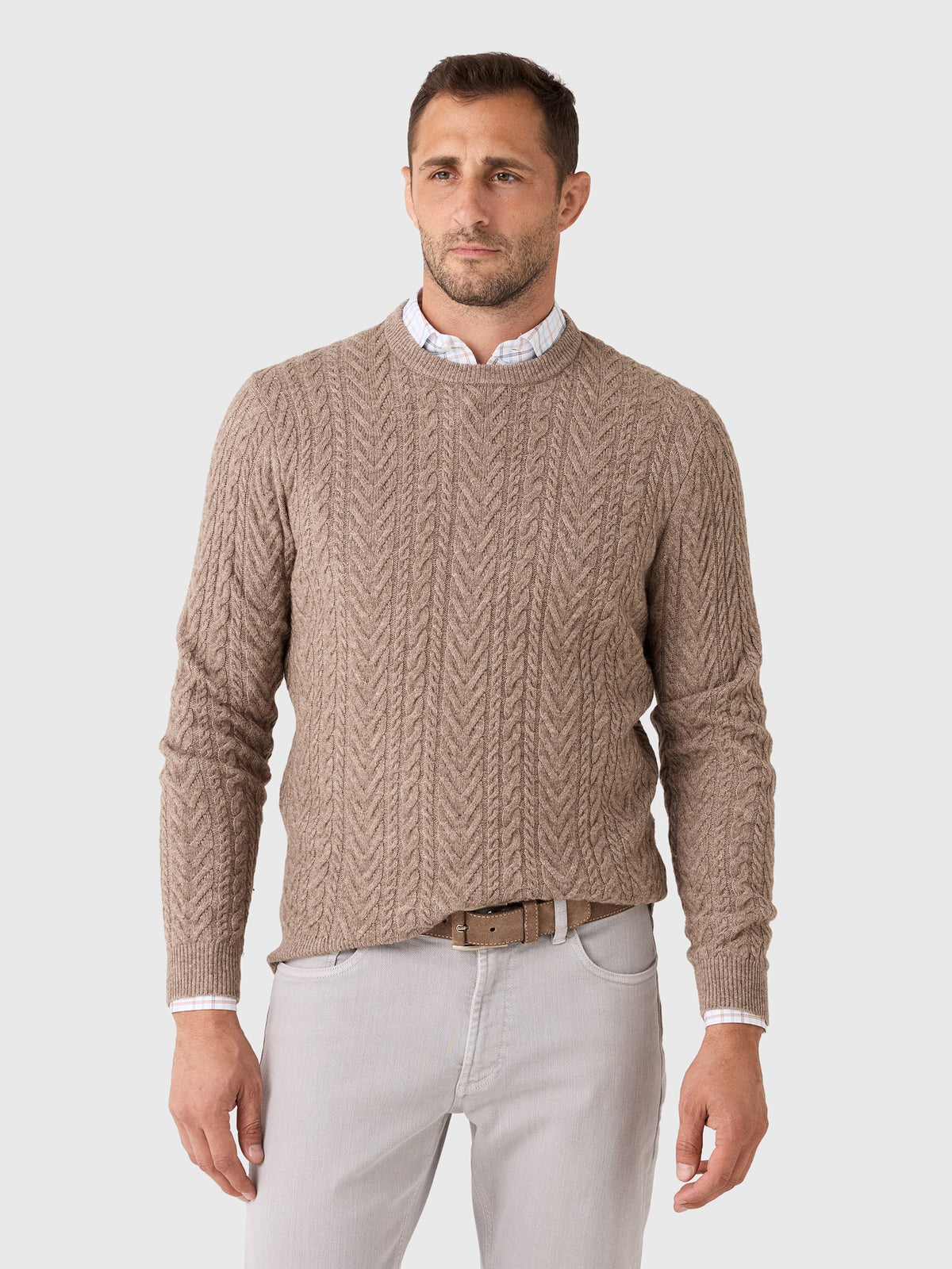 Peter Millar Crown Men's Crescent Cable Crewneck Sweater