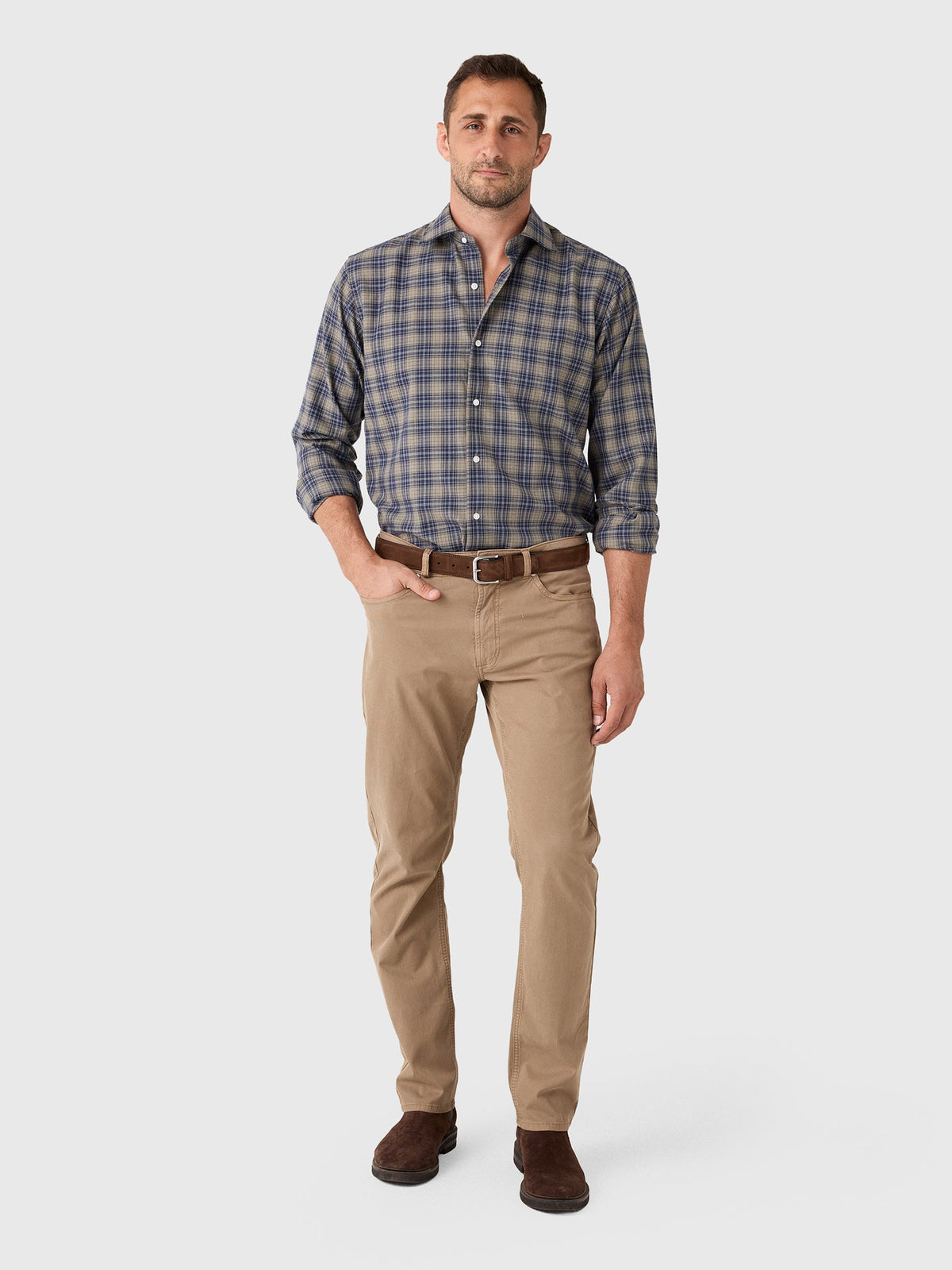 Peter Millar Crown Men's Dean Performance Flannel Sport Shirt