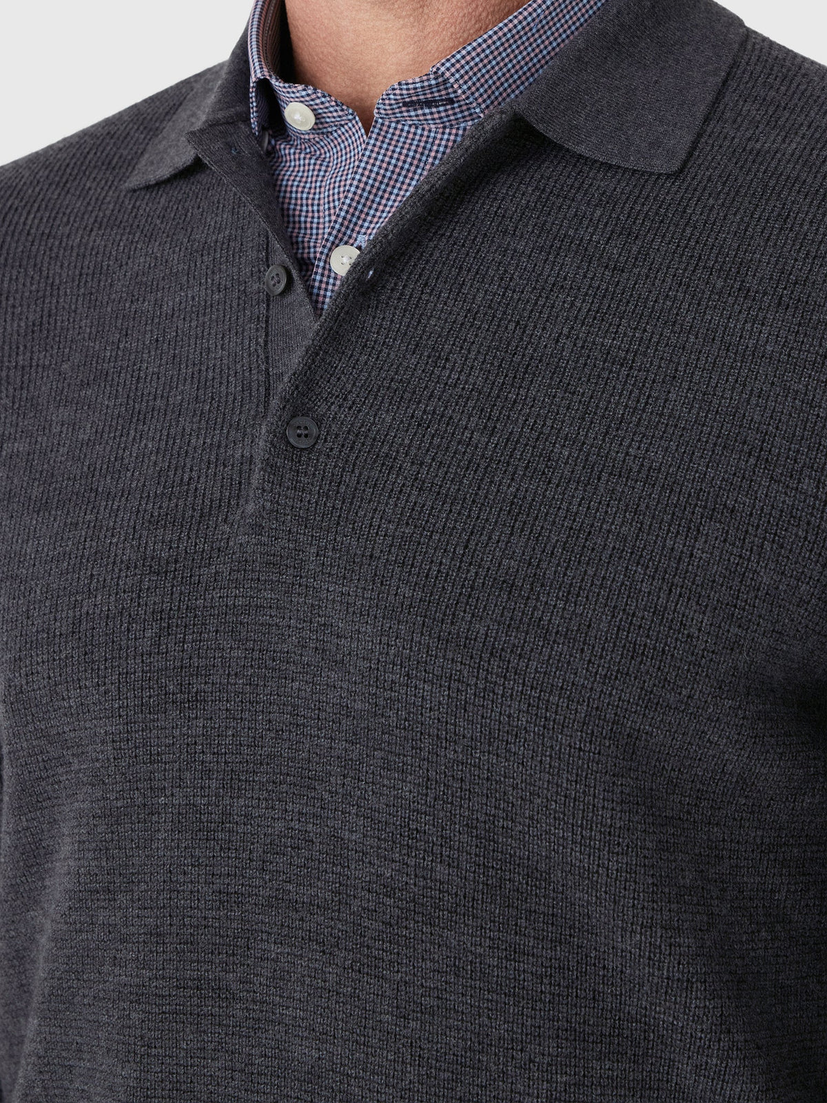 Greyson Men's Saratoga Waffle Stitch Sweater Polo