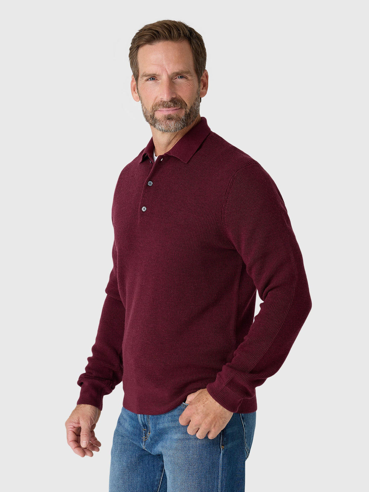 Greyson Men's Saratoga Waffle Stitch Sweater Polo