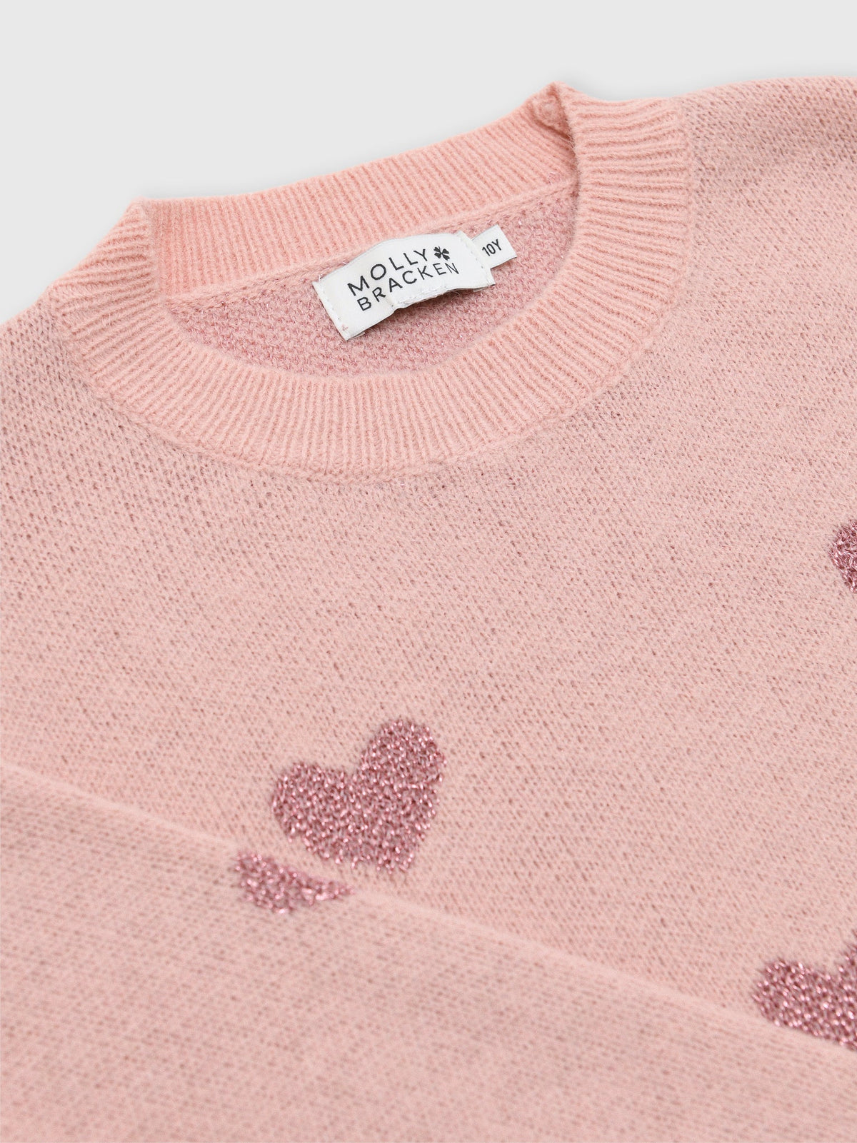 Molly Bracken Girls' Heart Print Knit Sweater