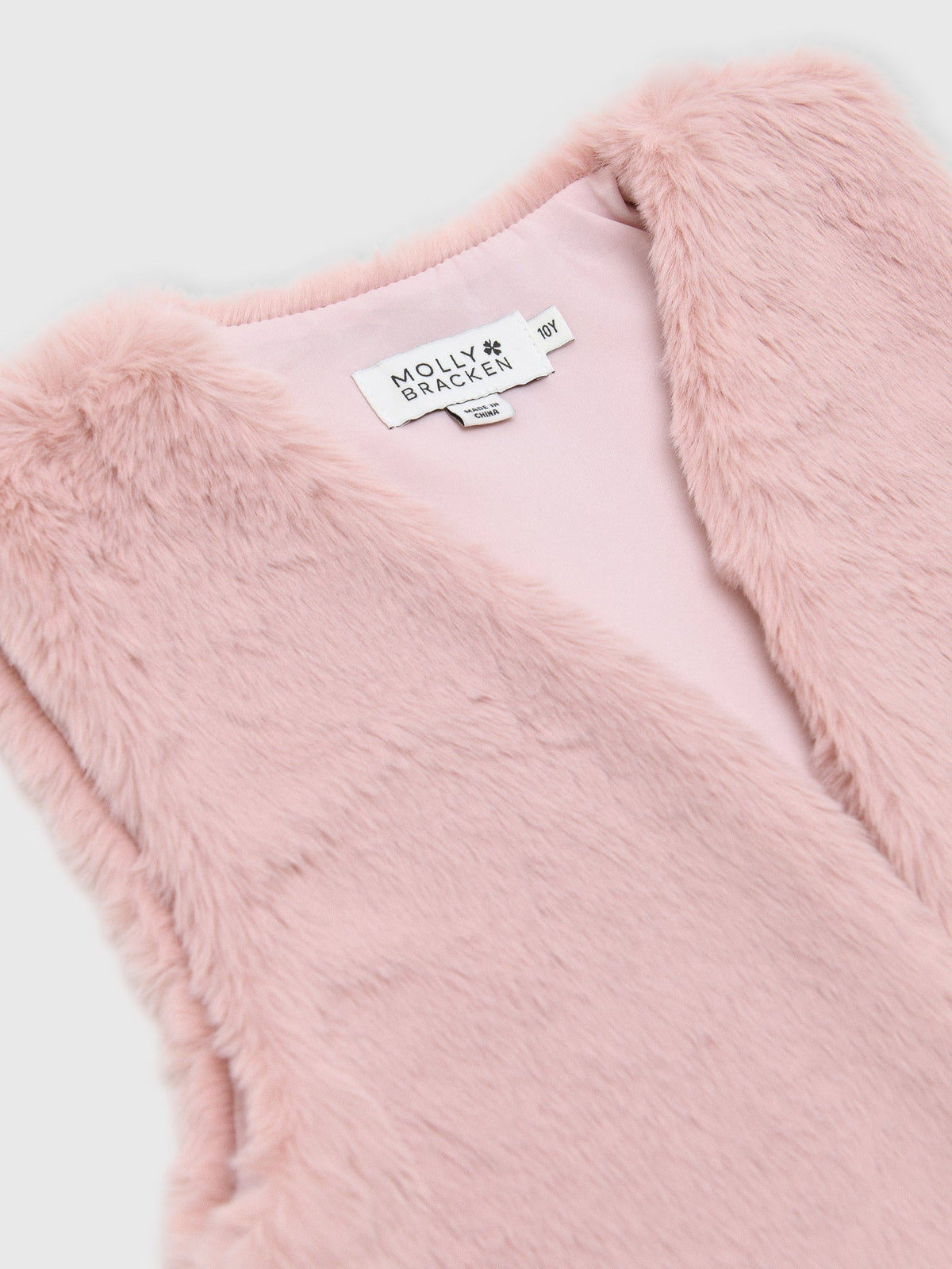 Molly Bracken Girls' Sleeveless Faux Fur Jacket