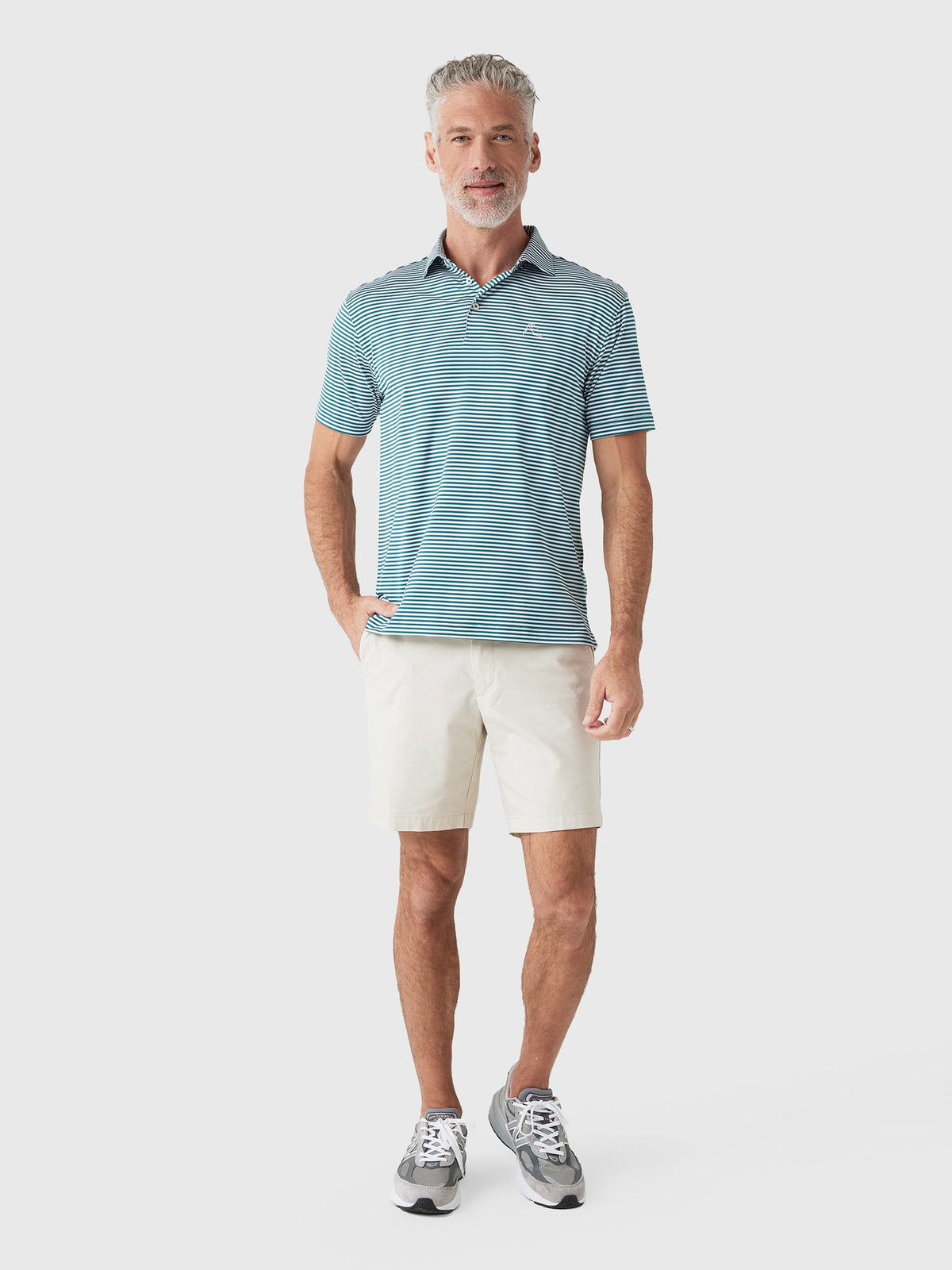 Rhoback Men's The Birdie Stripe Performance Polo