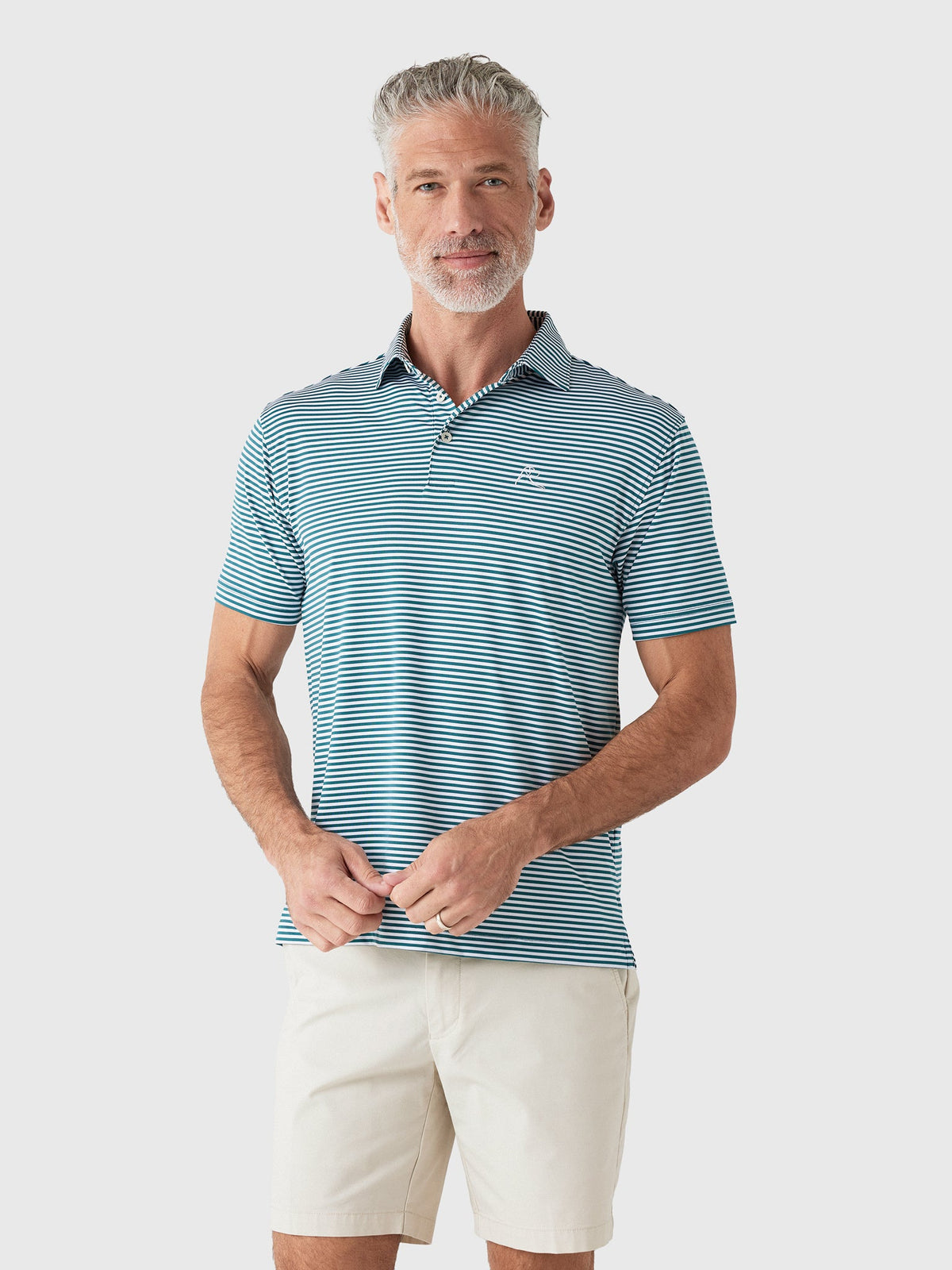 Rhoback Men's The Birdie Stripe Performance Polo