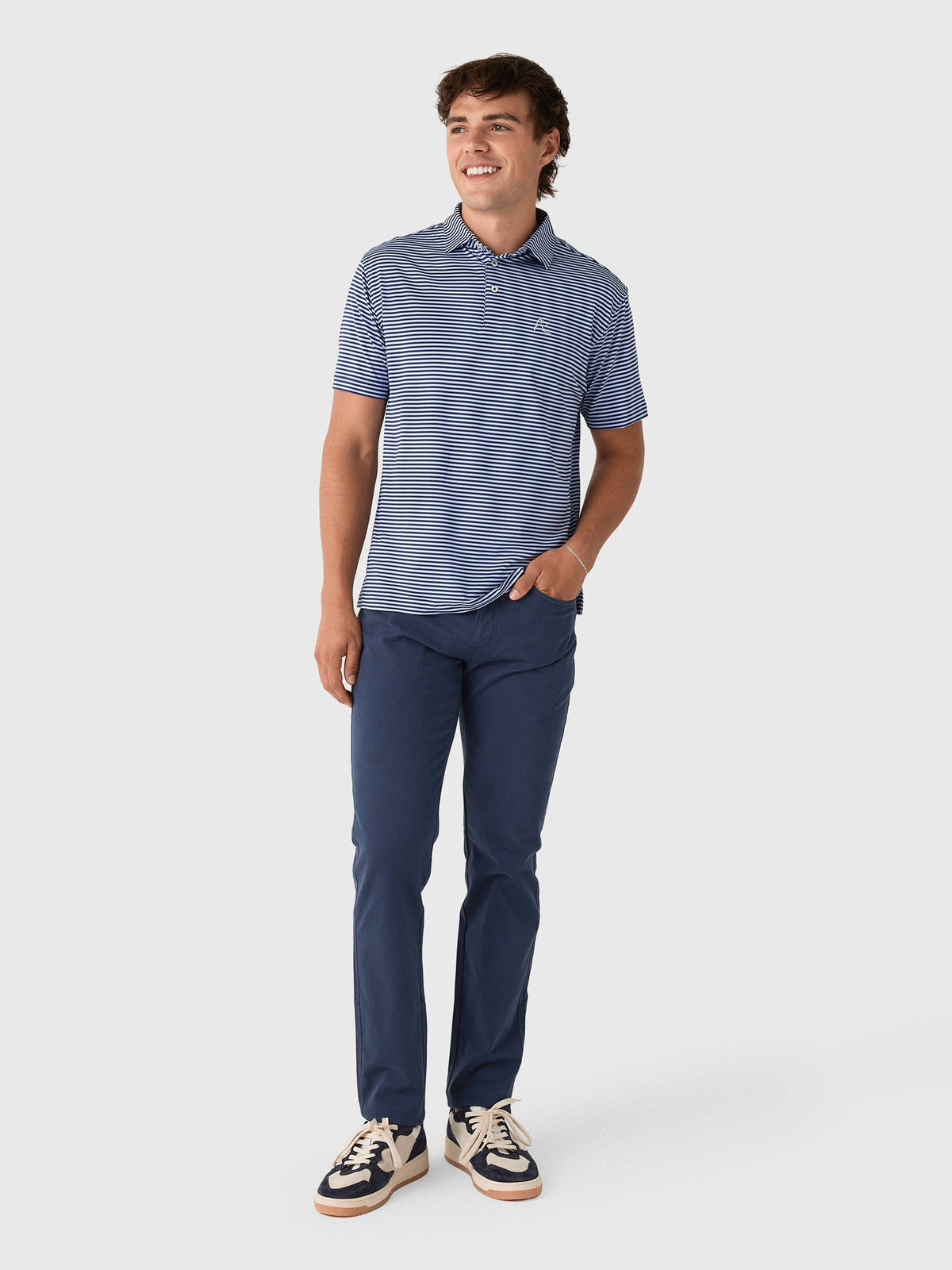 Rhoback Men's The Birdie Stripe Performance Polo
