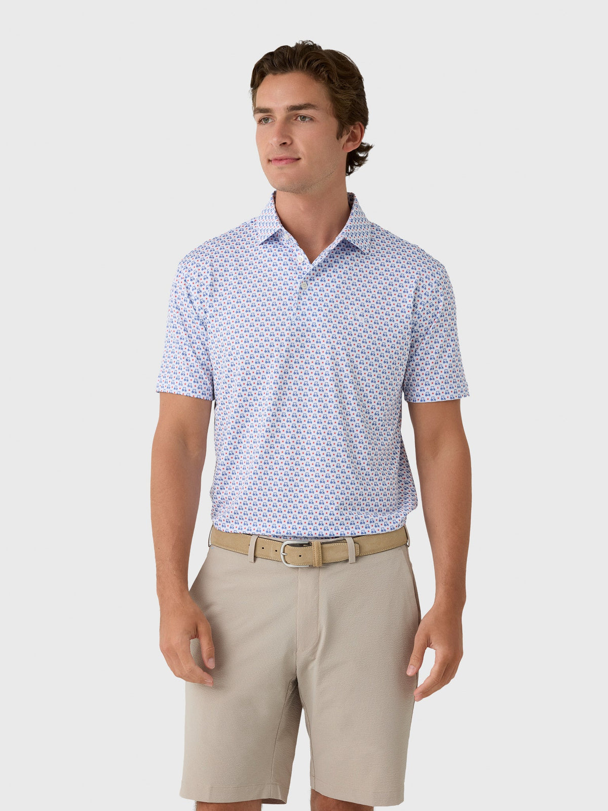 Rhoback Men's The Stars & Carts Performance Polo