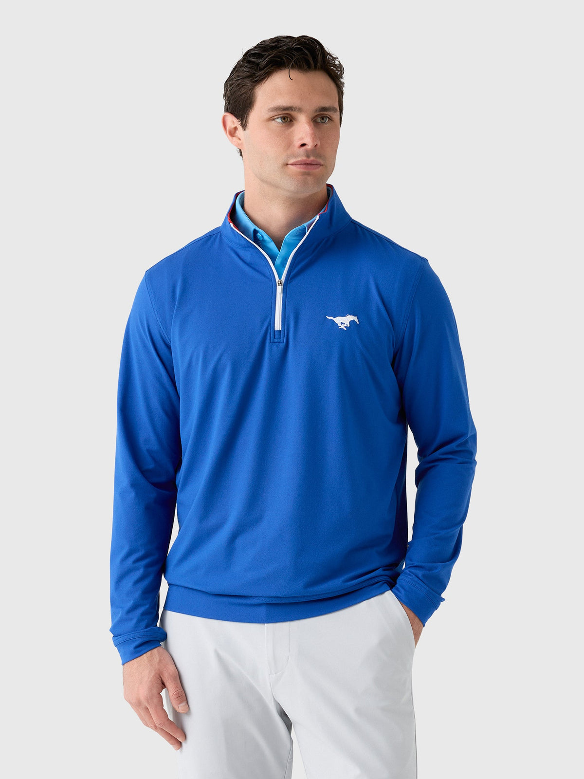 Rhoback Men's Solid Southern Methodist University Collegiate Quarter-Zip