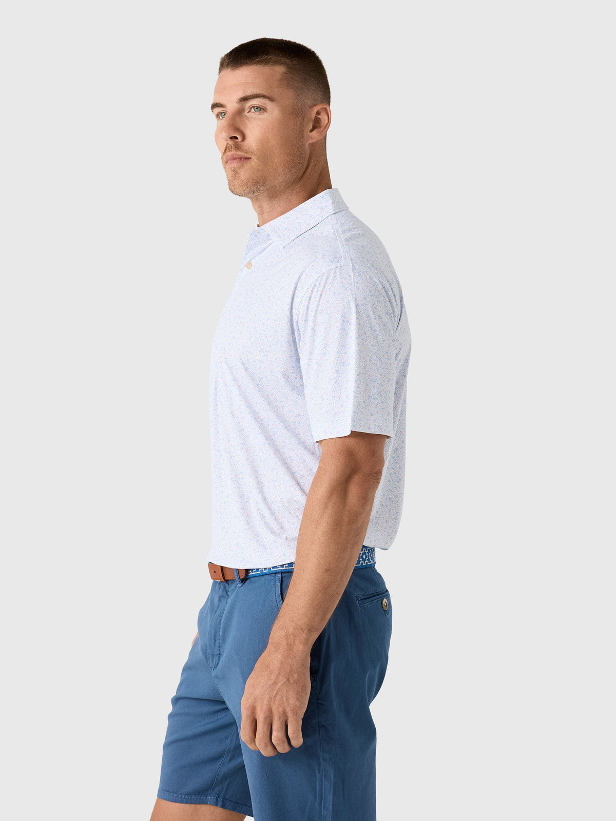 Peter Millar Crown Sport Men's Featherweight Land Of The Free Performance Polo