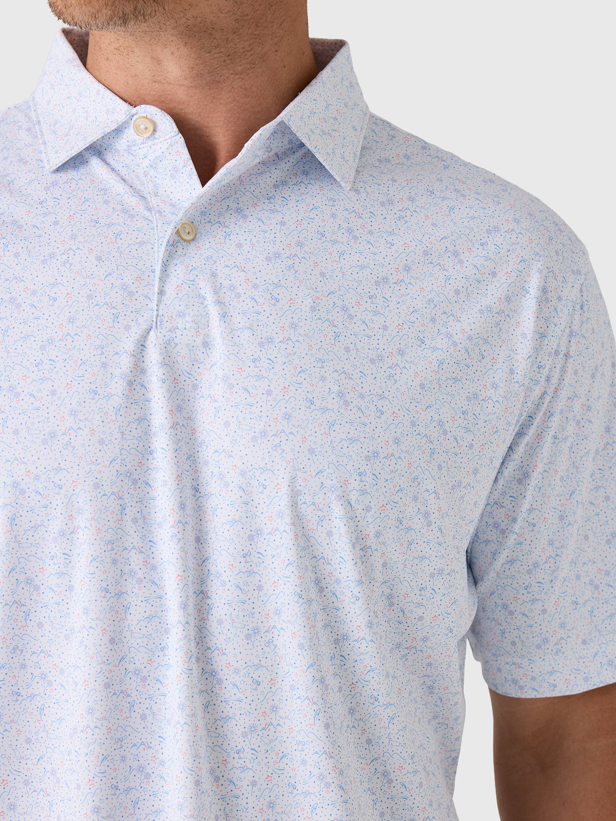 Peter Millar Crown Sport Men's Featherweight Land Of The Free Performance Polo