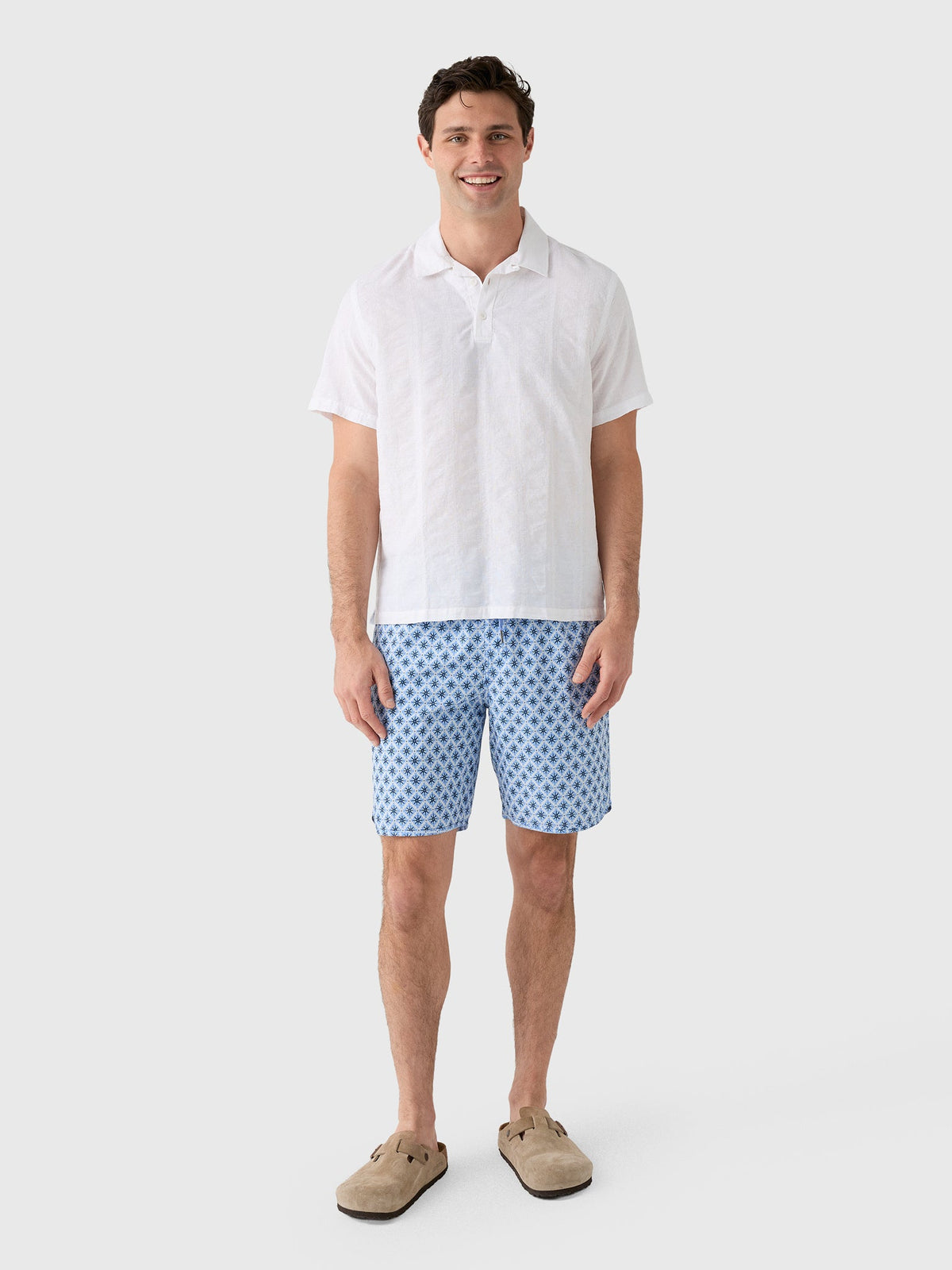 Onia Men's Cotton Linen Pop-Over Polo