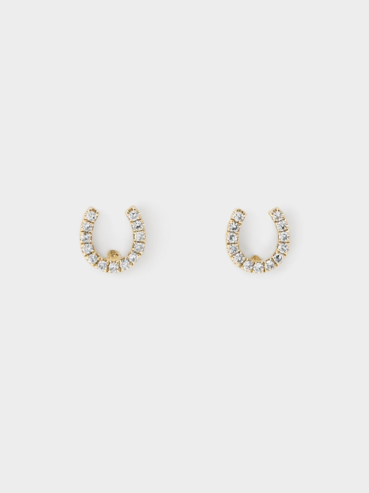 Francie B. Mini Horseshoe Diamond Stud Earrings