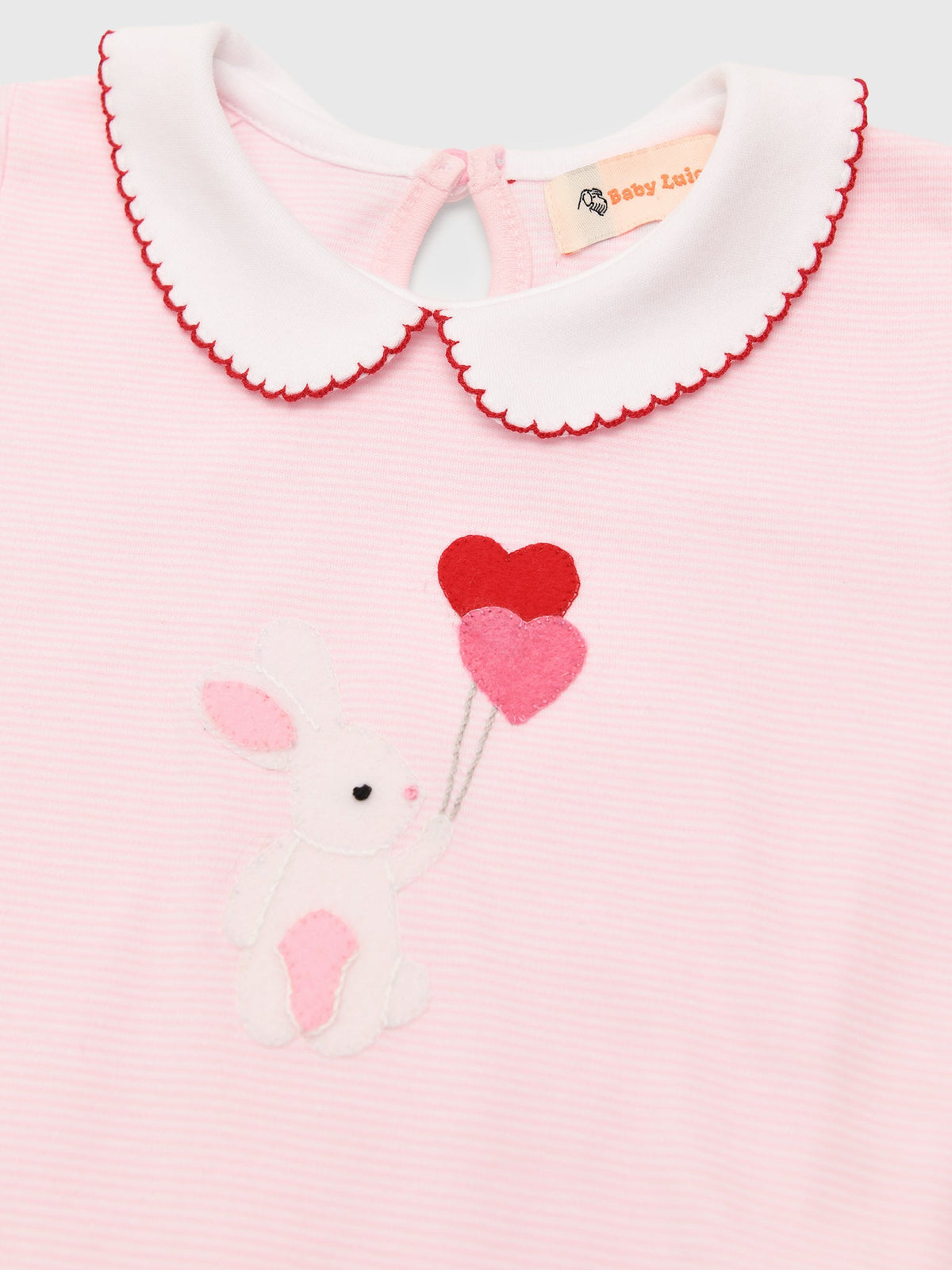 Luigi Baby Girls' Bunny & Heart Balloons Romper