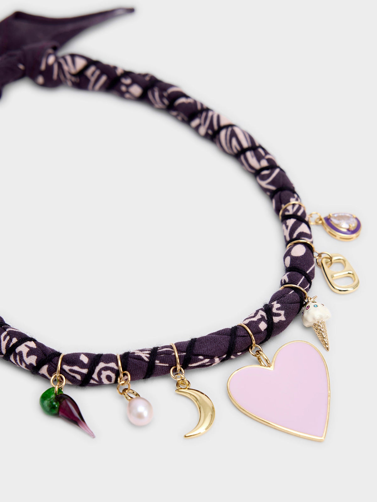 Bandana Moon Twisted Purple Bandana Necklace