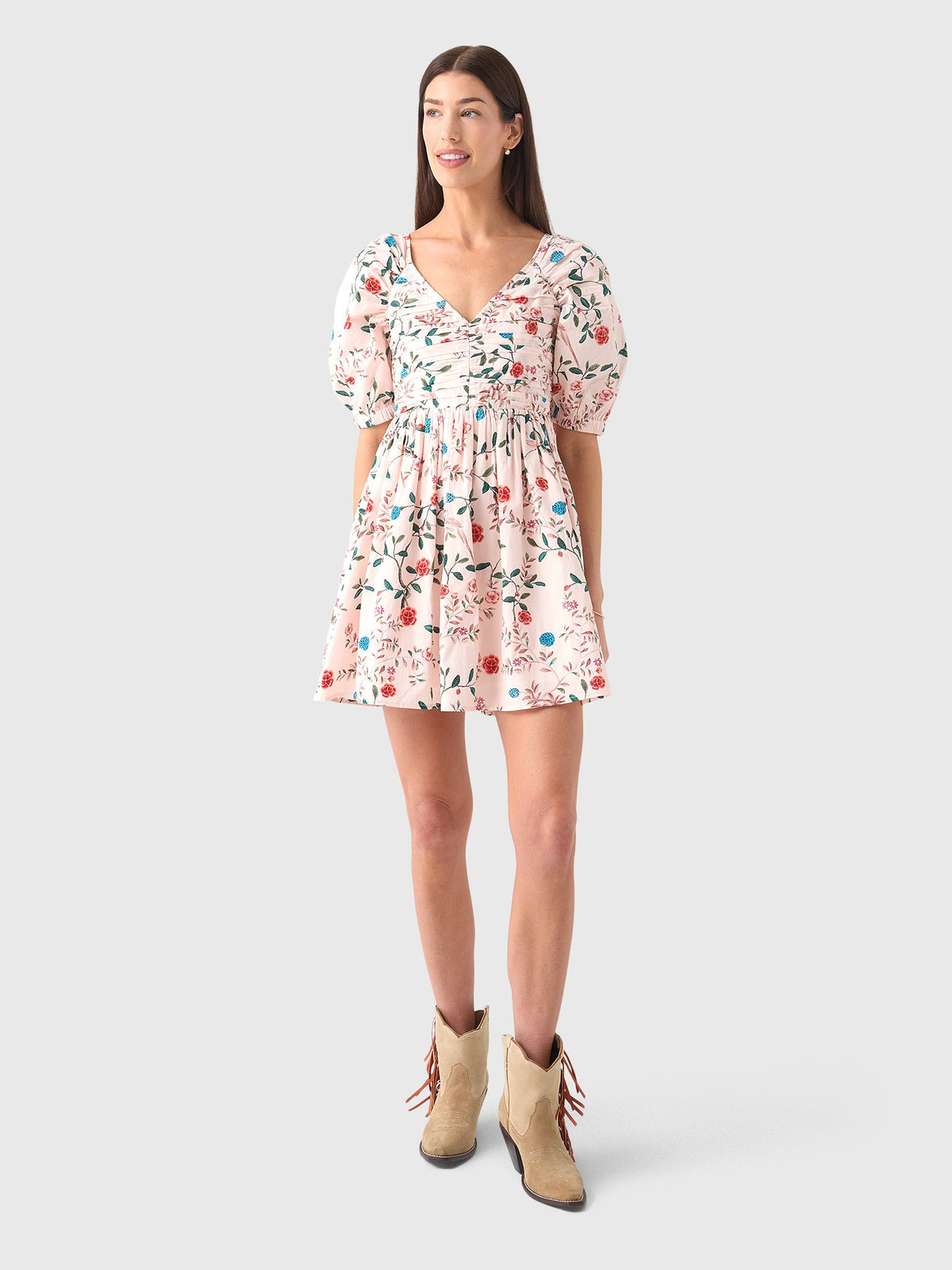 Masons Daughter Women's Ruched V-Neck Dress