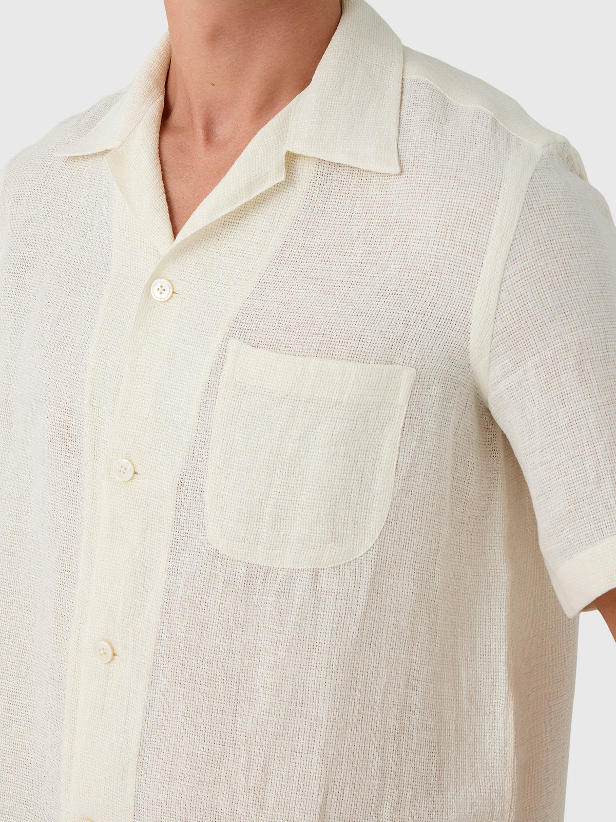 Salvatore Piccolo Men's Short Sleeve Linen-Cotton Shirt