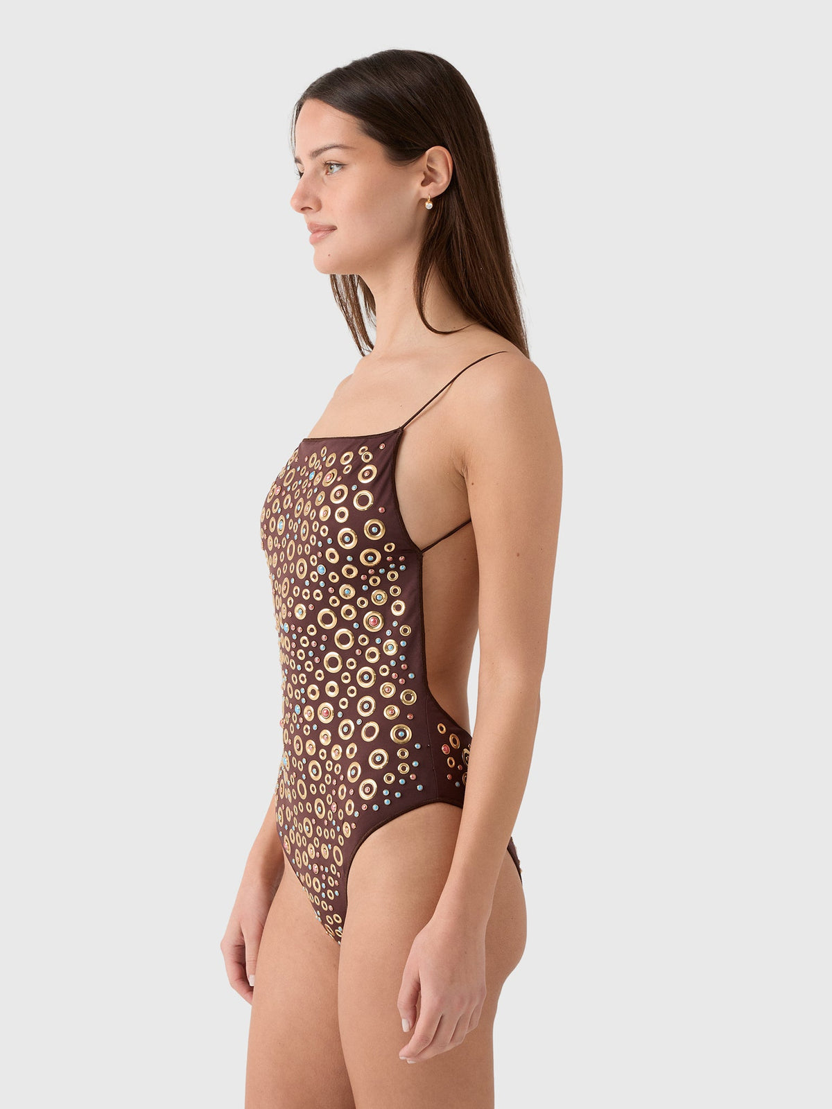 Oseree Women's Studs Maillot One-Piece Swimsuit