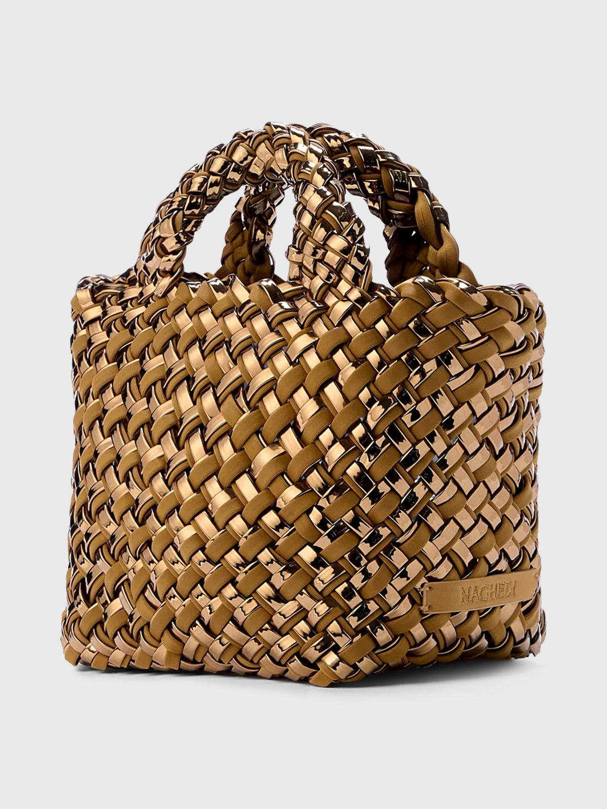 Naghedi St. Barths Petit Double Weave Metallic Tote