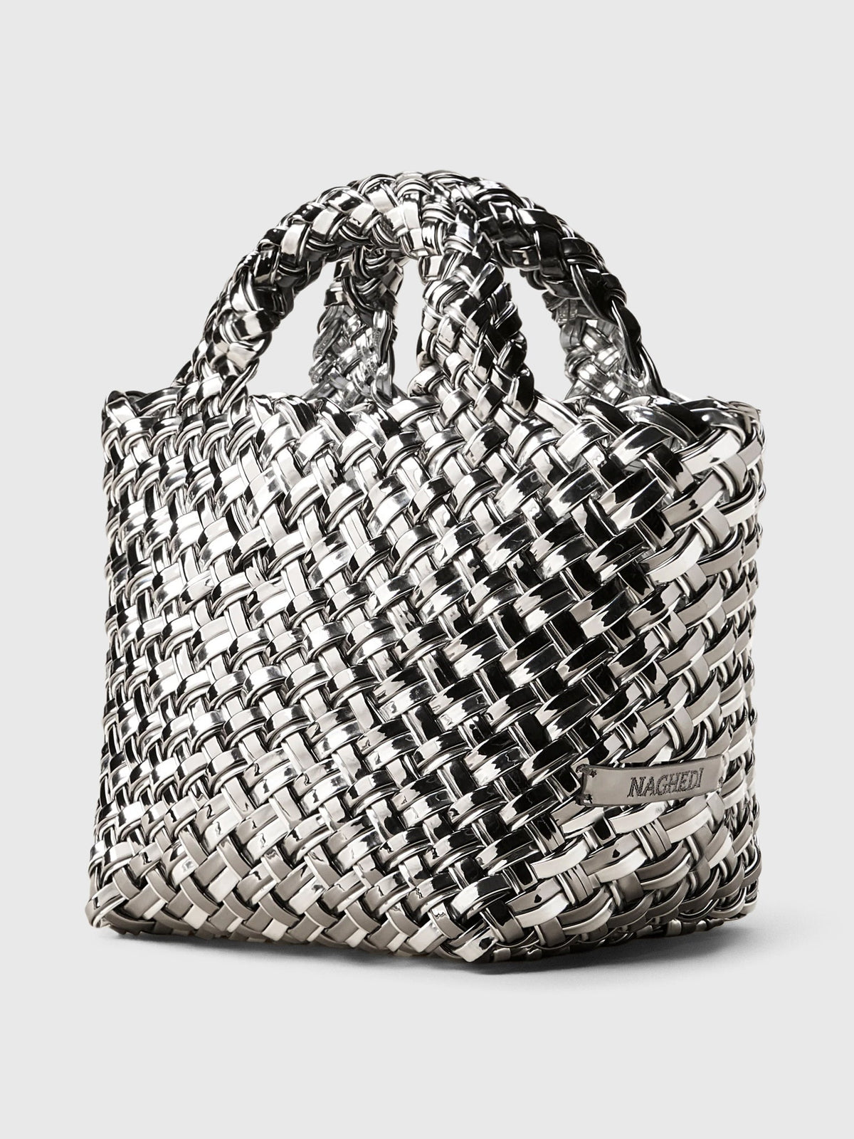 Naghedi St. Barths Petit Double Weave Metallic Tote