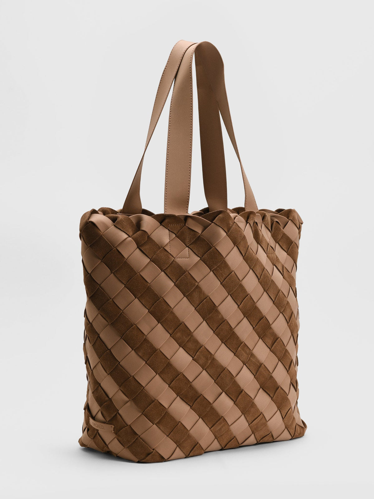 Naghedi Como Shopper Striped Suede & Neoprene Tote