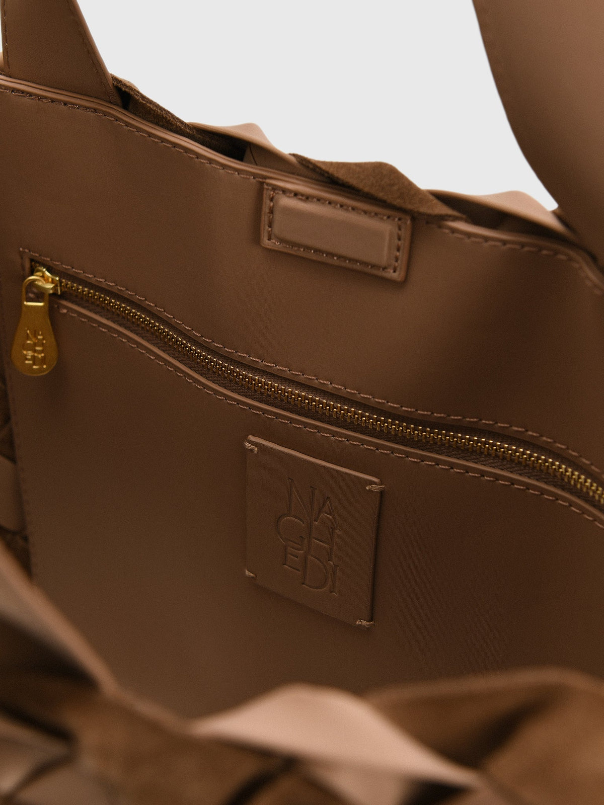 Naghedi Como Shopper Striped Suede & Neoprene Tote