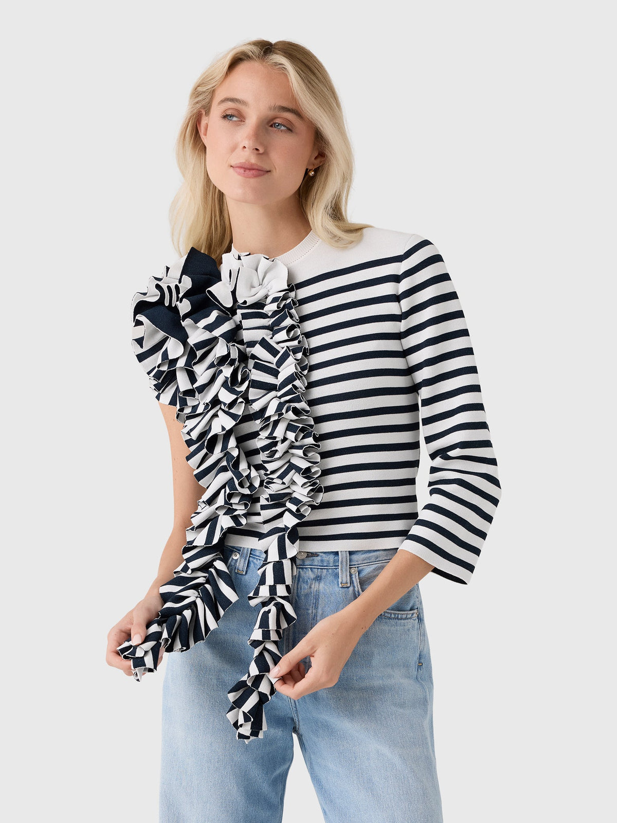 Awake Mode Women's Knitted Ruffle Top