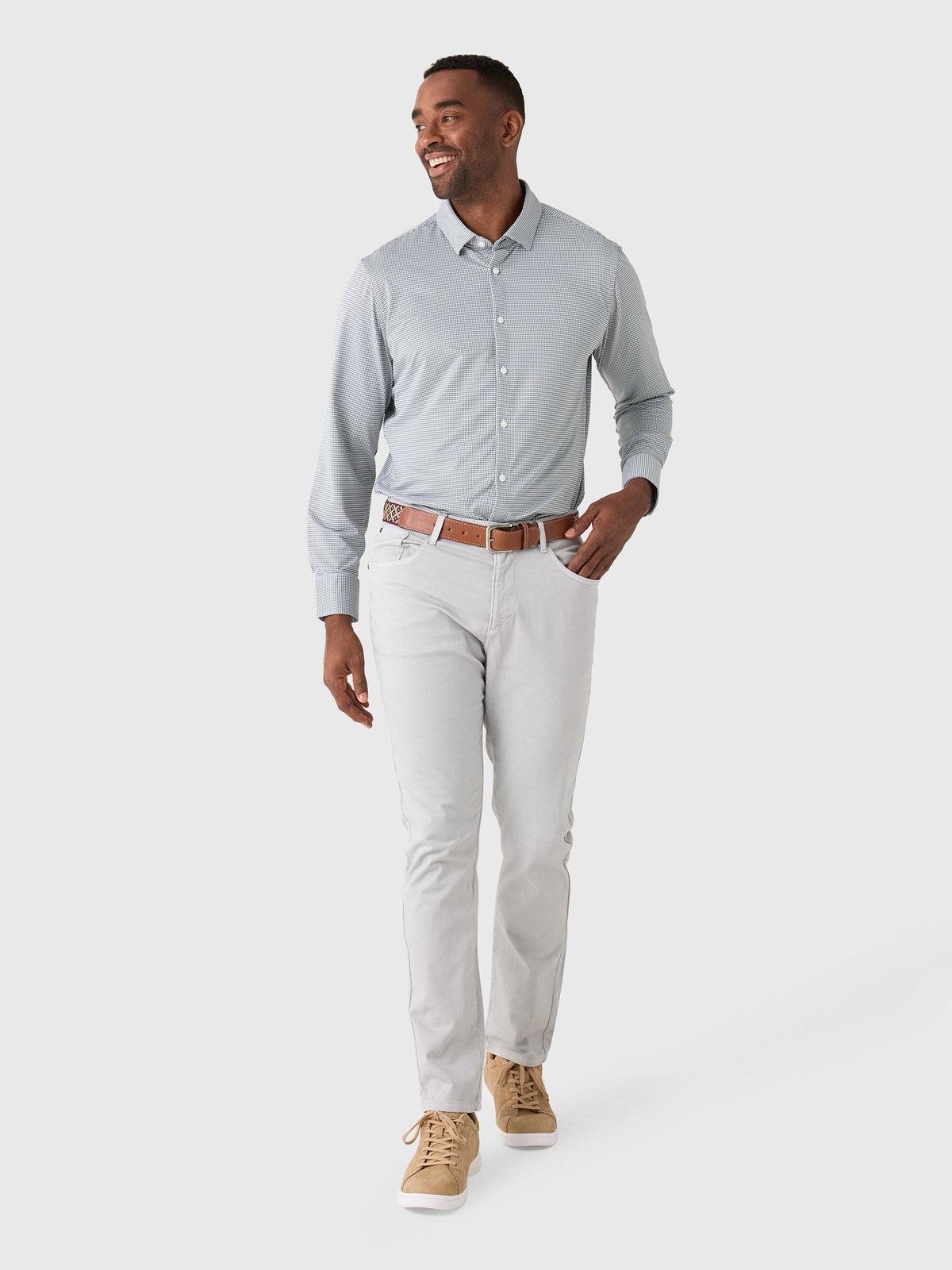 Mizzen+Main Men's Trim Halyard Long Sleeve Dress Shirt