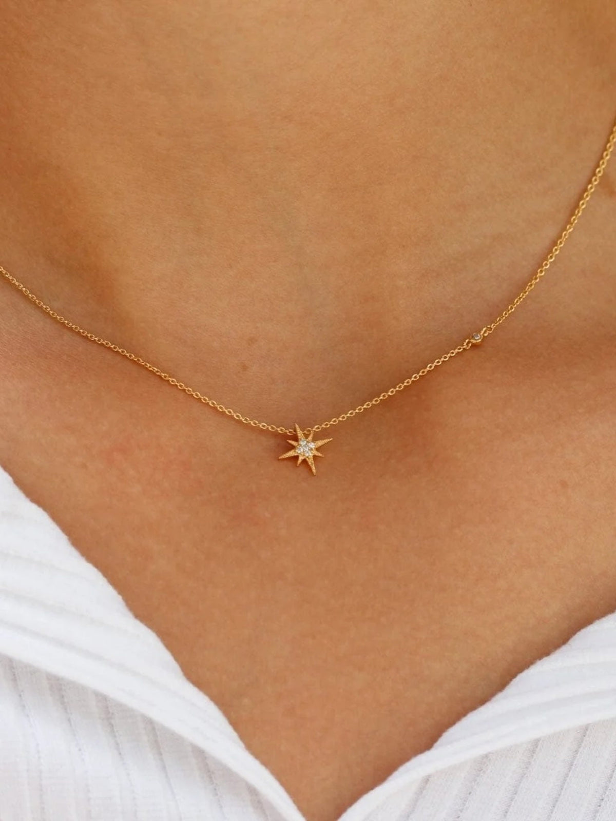 TAI Cubic Zirconia Starburst Pendant Necklace