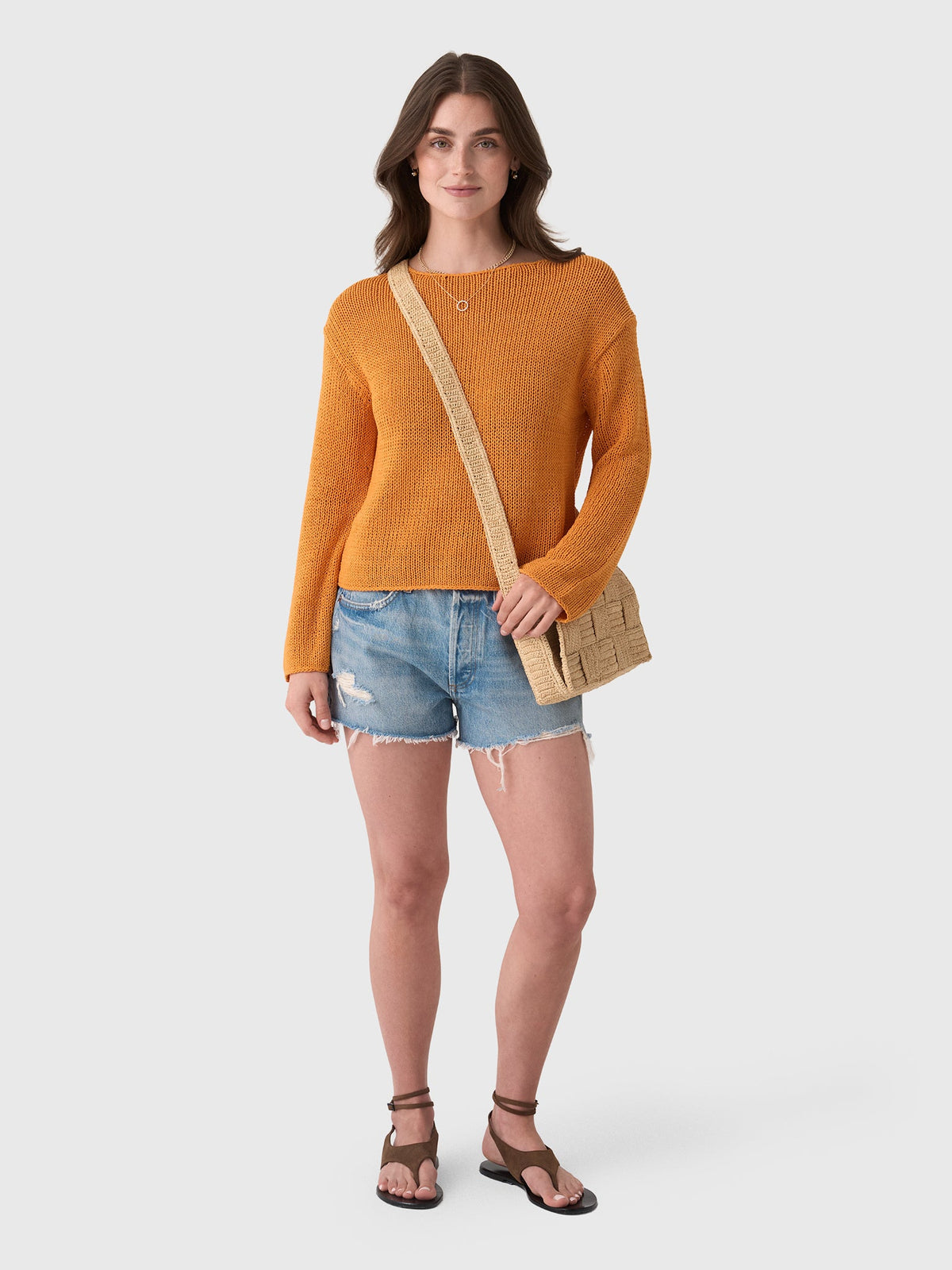 Vince Women's Italian Coated Cotton-Blend Sweater