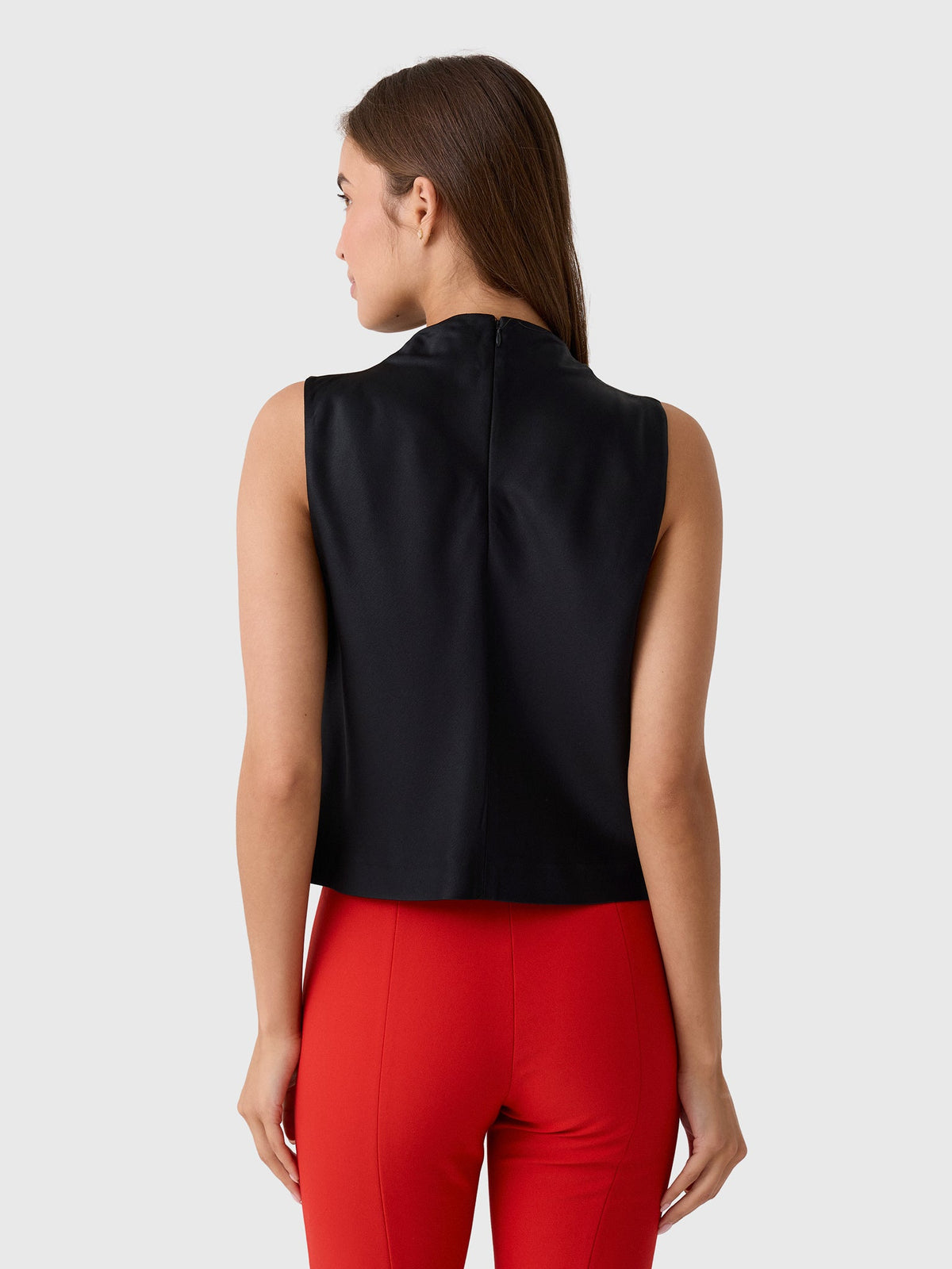 Vince Women's Satin Cropped Cowl-Neck Top