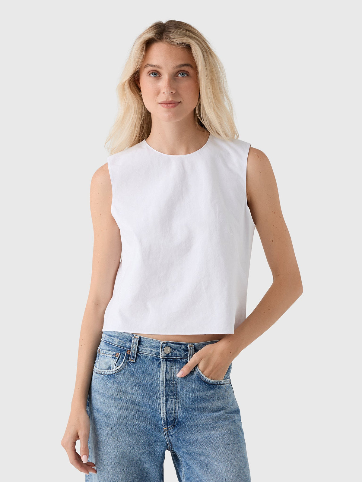 Vince Women's Linen Crew Neck Shell