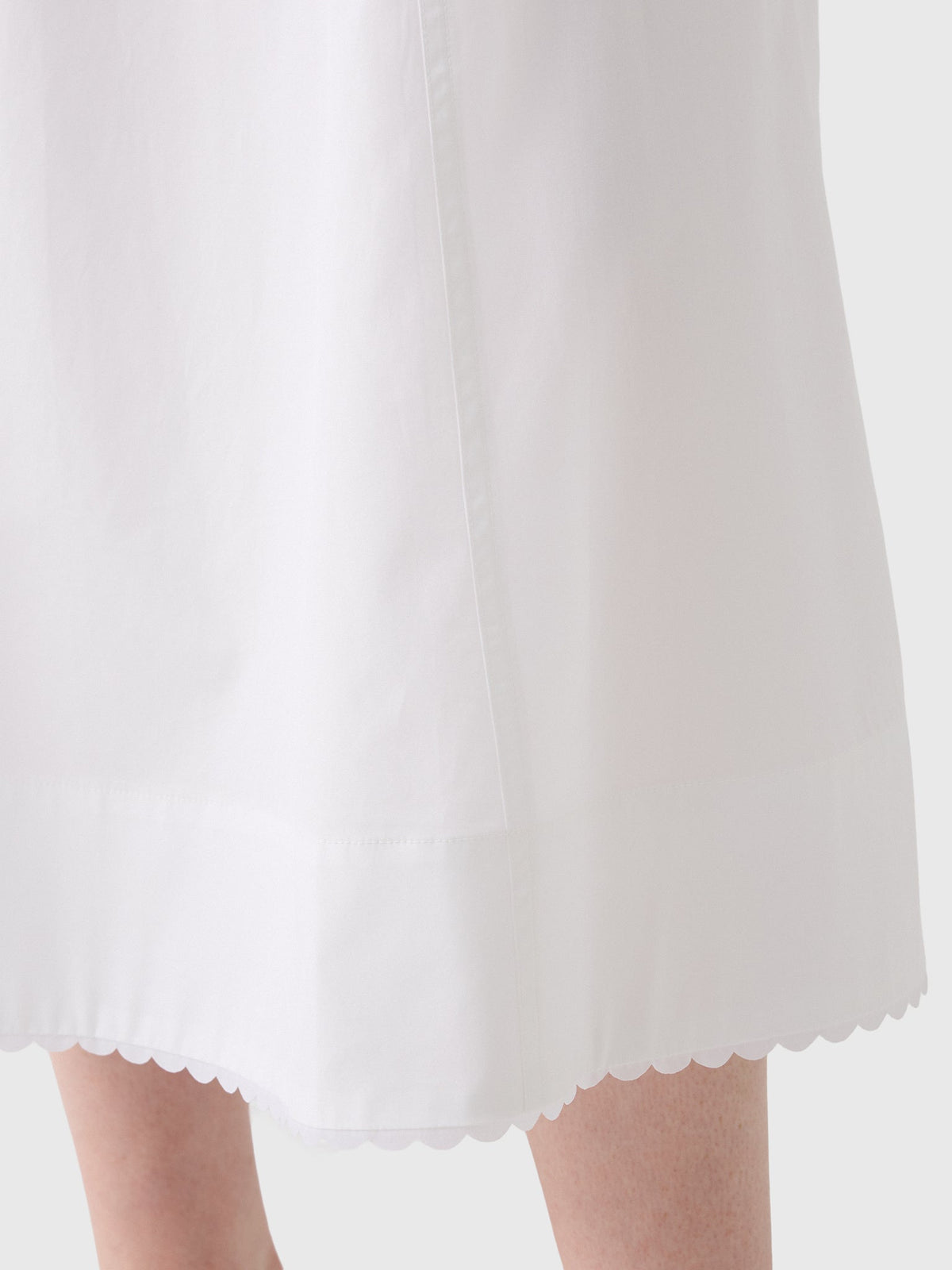 Vince Women's Scallop-Detail Cotton Midi Skirt